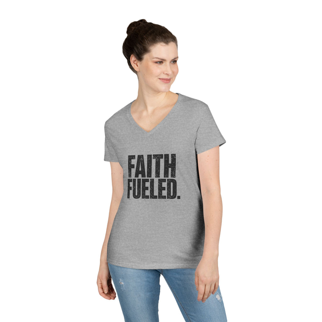Grit and Faith V-Neck Tee — Faith Fueled Shirt