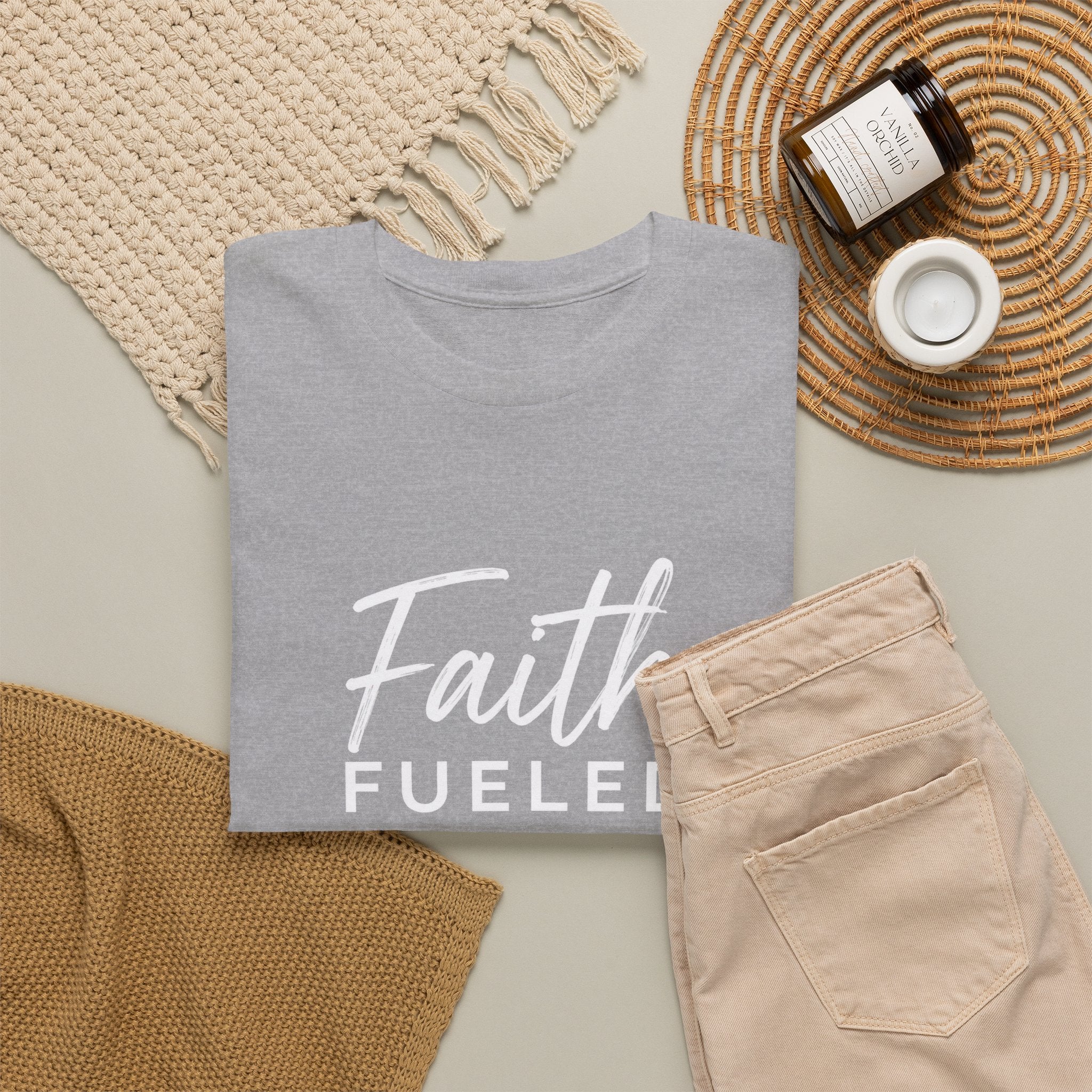 Grit and Faith T-Shirt — Faith Fueled Tee with Cross