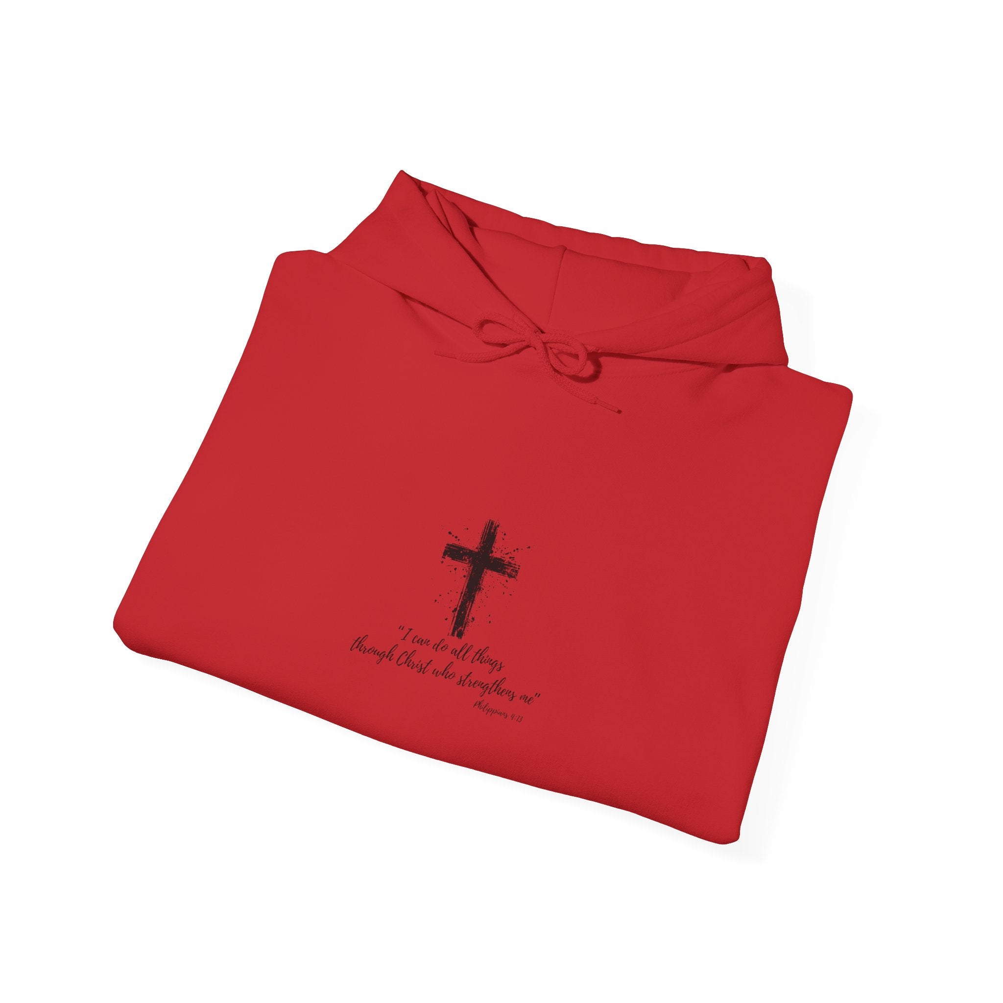 Grit & Faith Cross Hoodie - I Can do All Things Through Christ Comfortable Pullover
