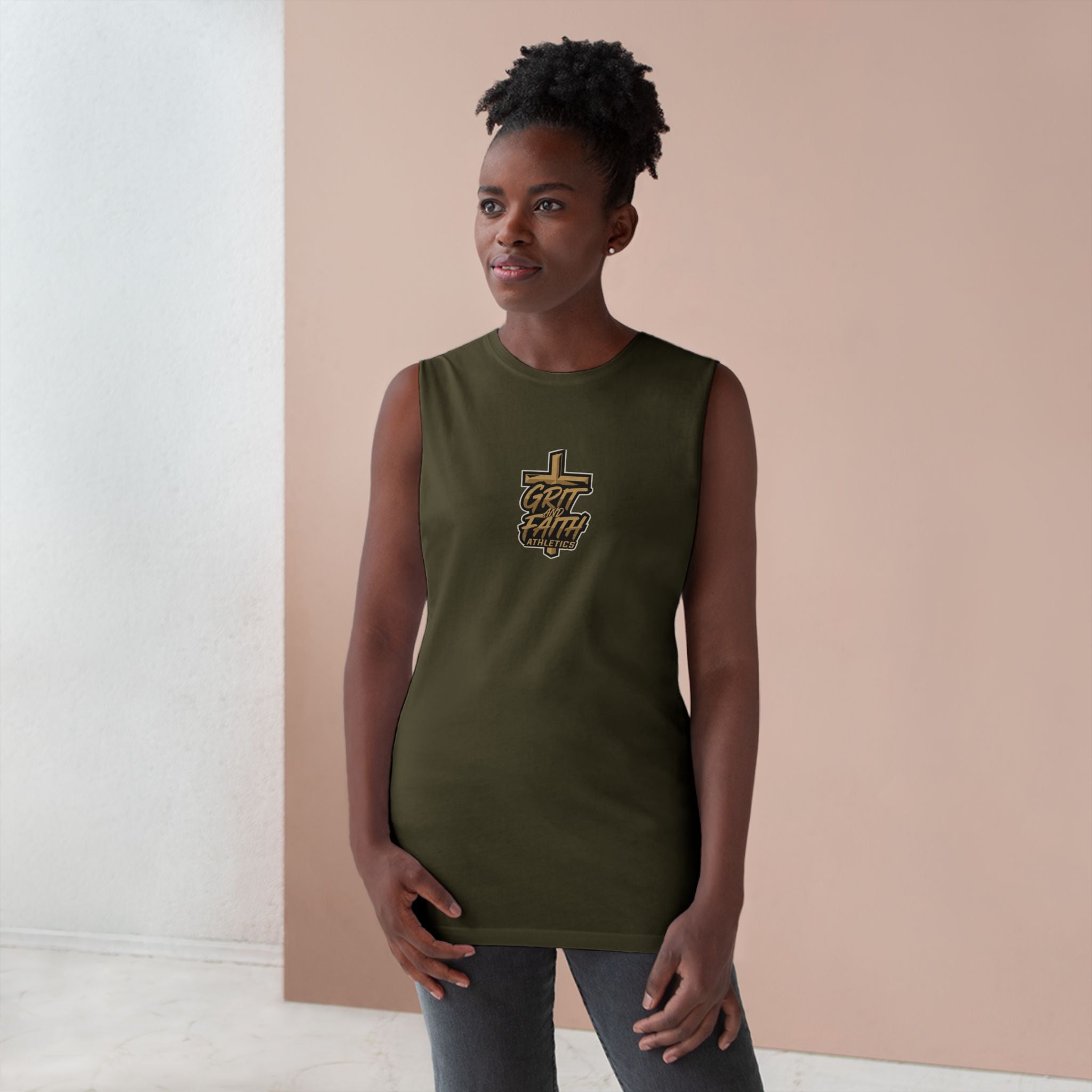 Grit and Faith Tank Top — Chest Graphic Logo