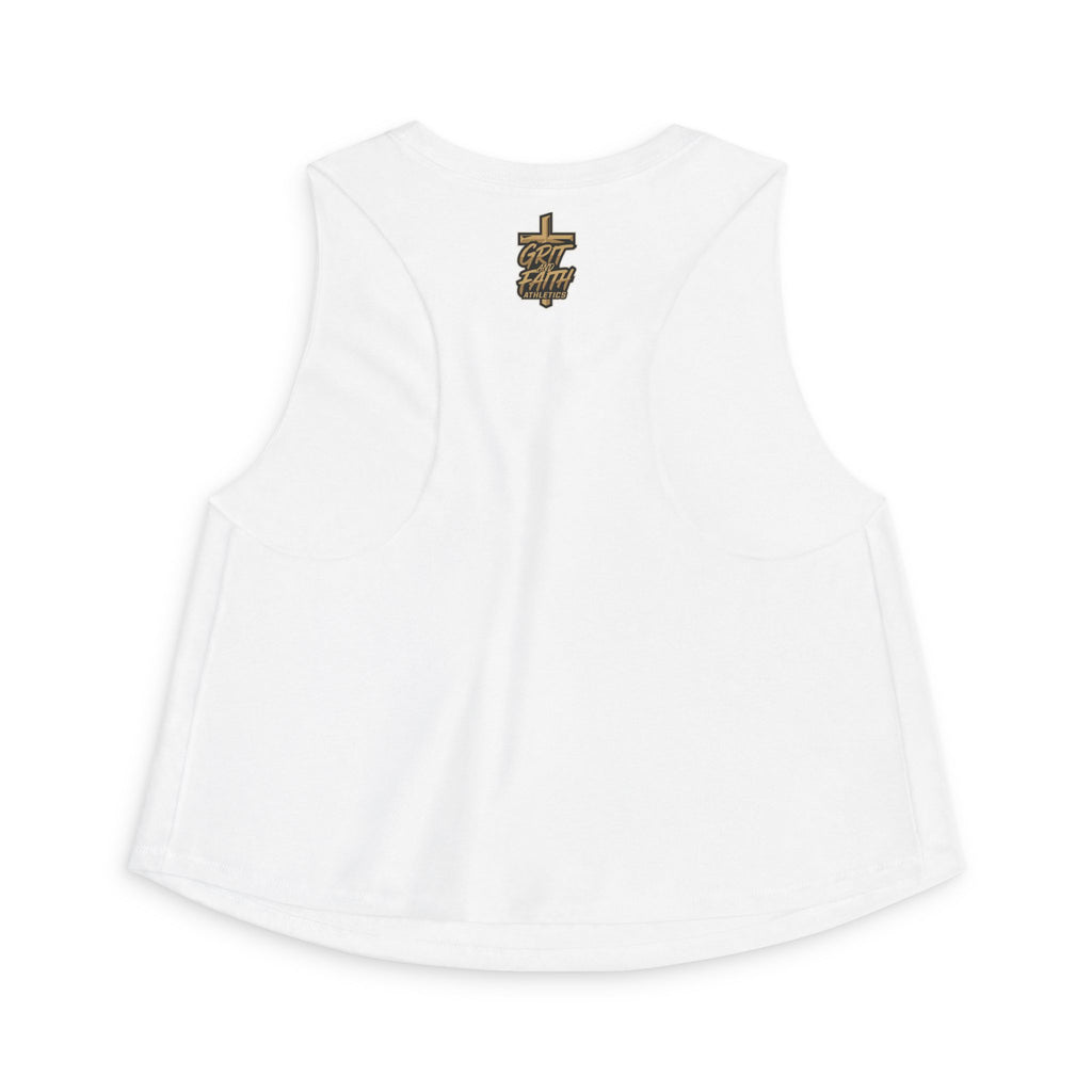 Grit and Grace Crop Top — "Pray. Train. Repeat." Fitness Tank