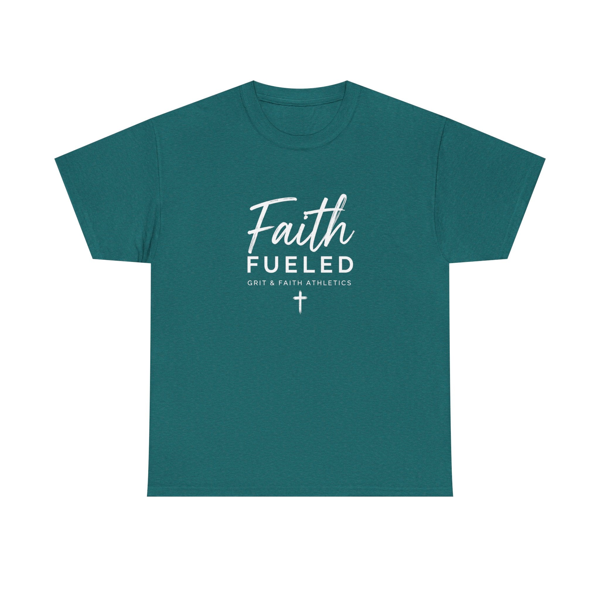 Grit and Faith T-Shirt — Faith Fueled Tee with Cross