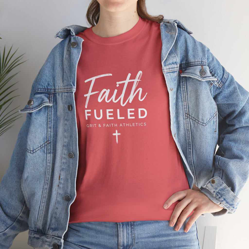 Grit and Faith T-Shirt — Faith Fueled Tee with Cross