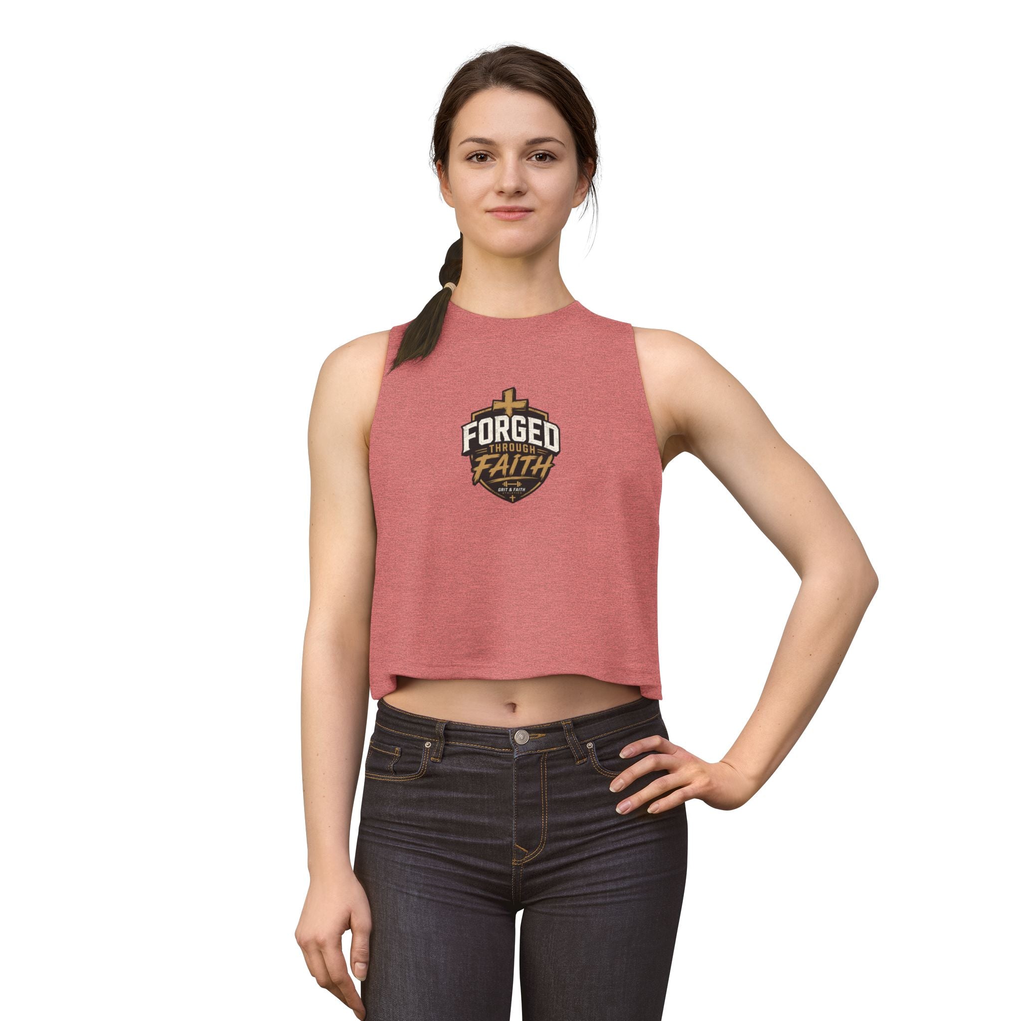 Grit and Faith Crop Top – Forged Through Faith Graphic Tank