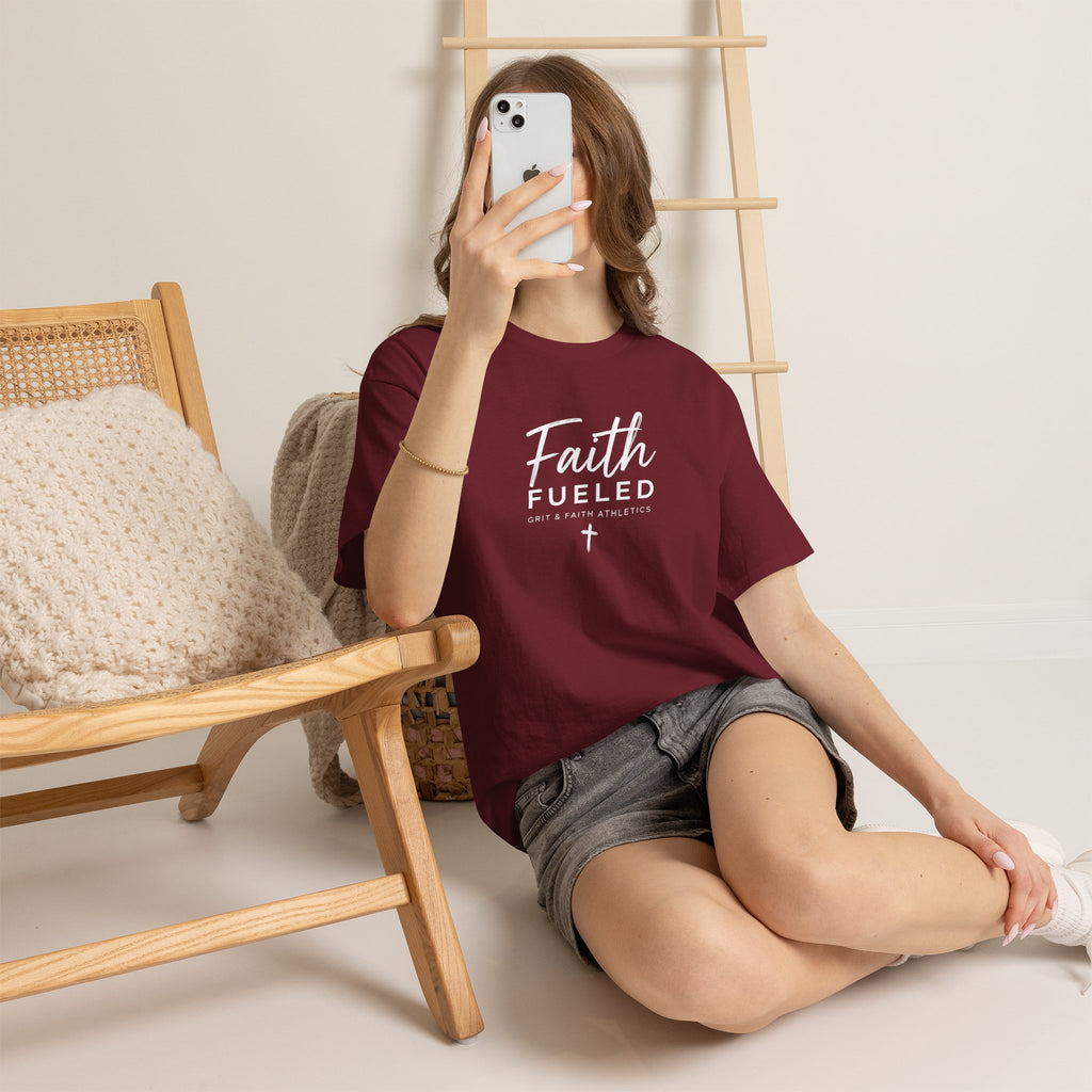 Grit and Faith T-Shirt — Faith Fueled Tee with Cross