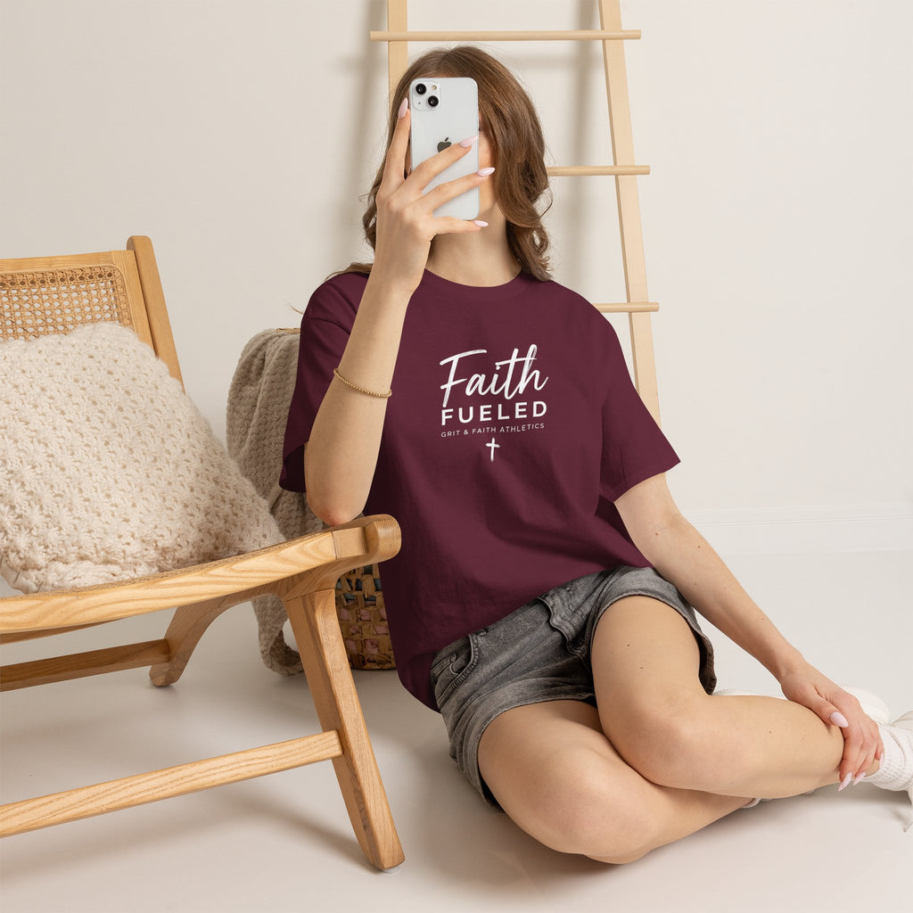 Grit and Faith T-Shirt — Faith Fueled Tee with Cross