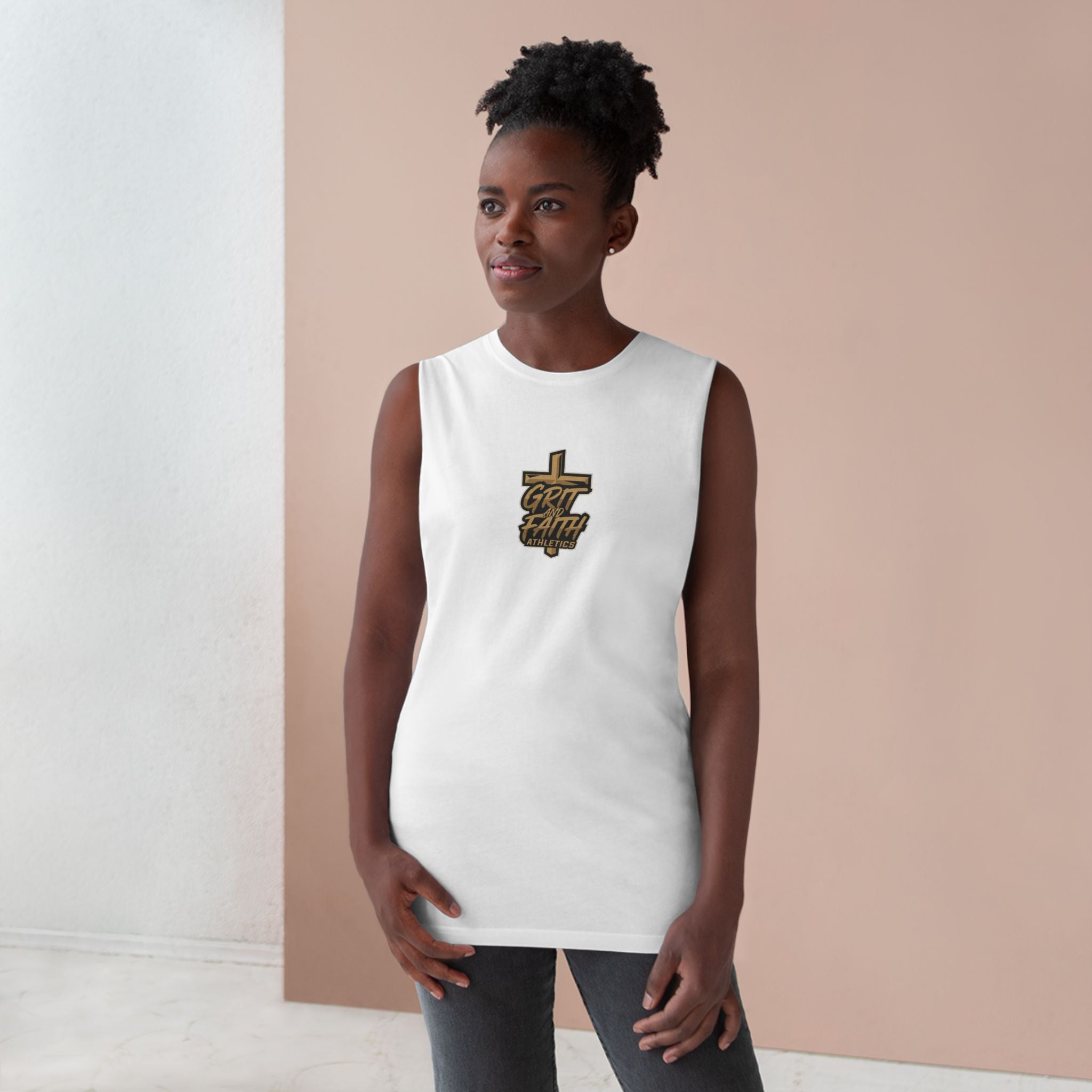 Grit and Faith Tank Top — Chest Graphic Logo