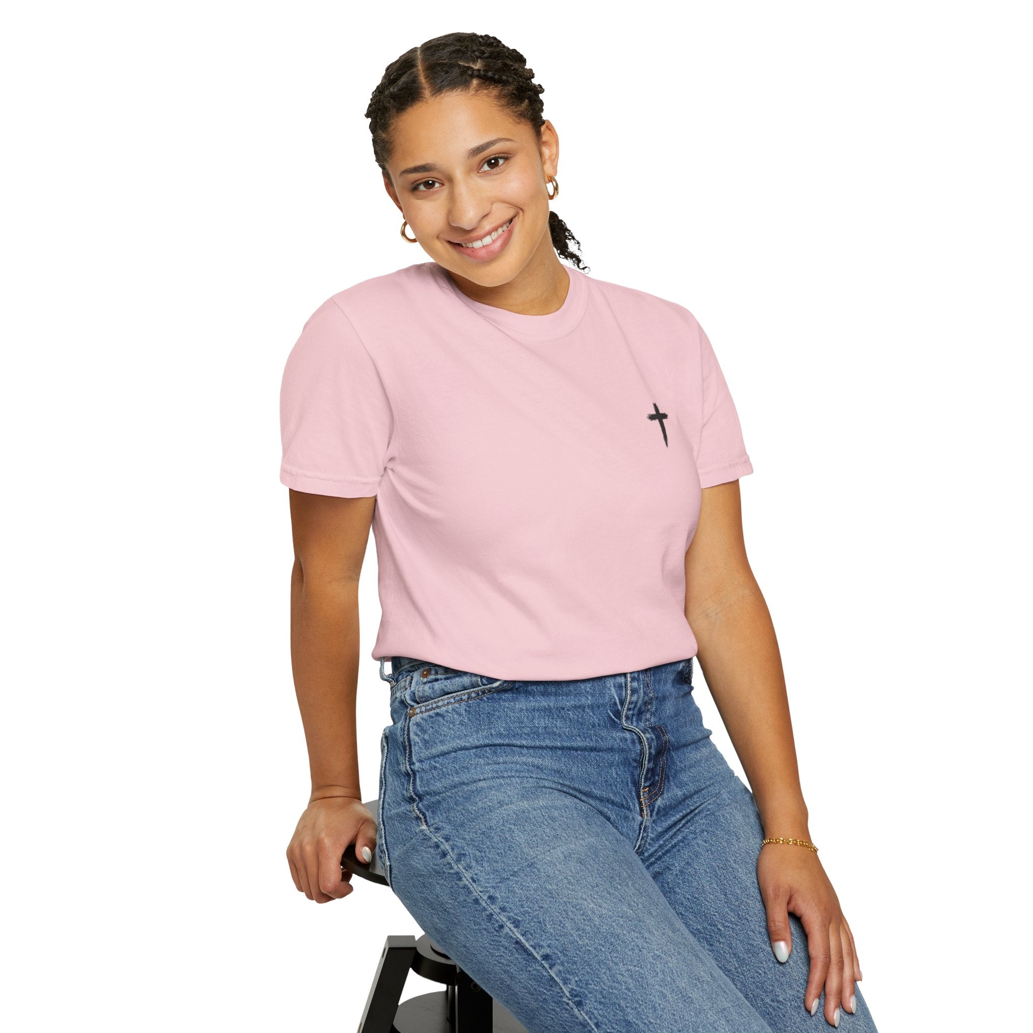 Grit and Faith Athletics T‑Shirt — Cross Chest Logo, Back Script Athletic Tee