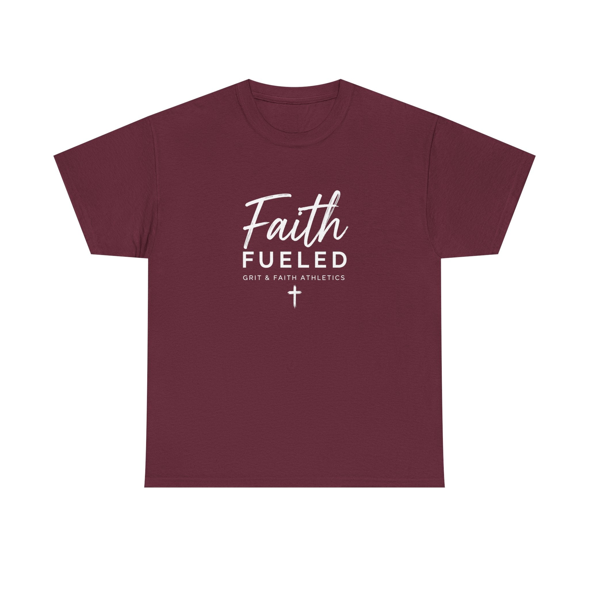 Grit and Faith T-Shirt — Faith Fueled Tee with Cross