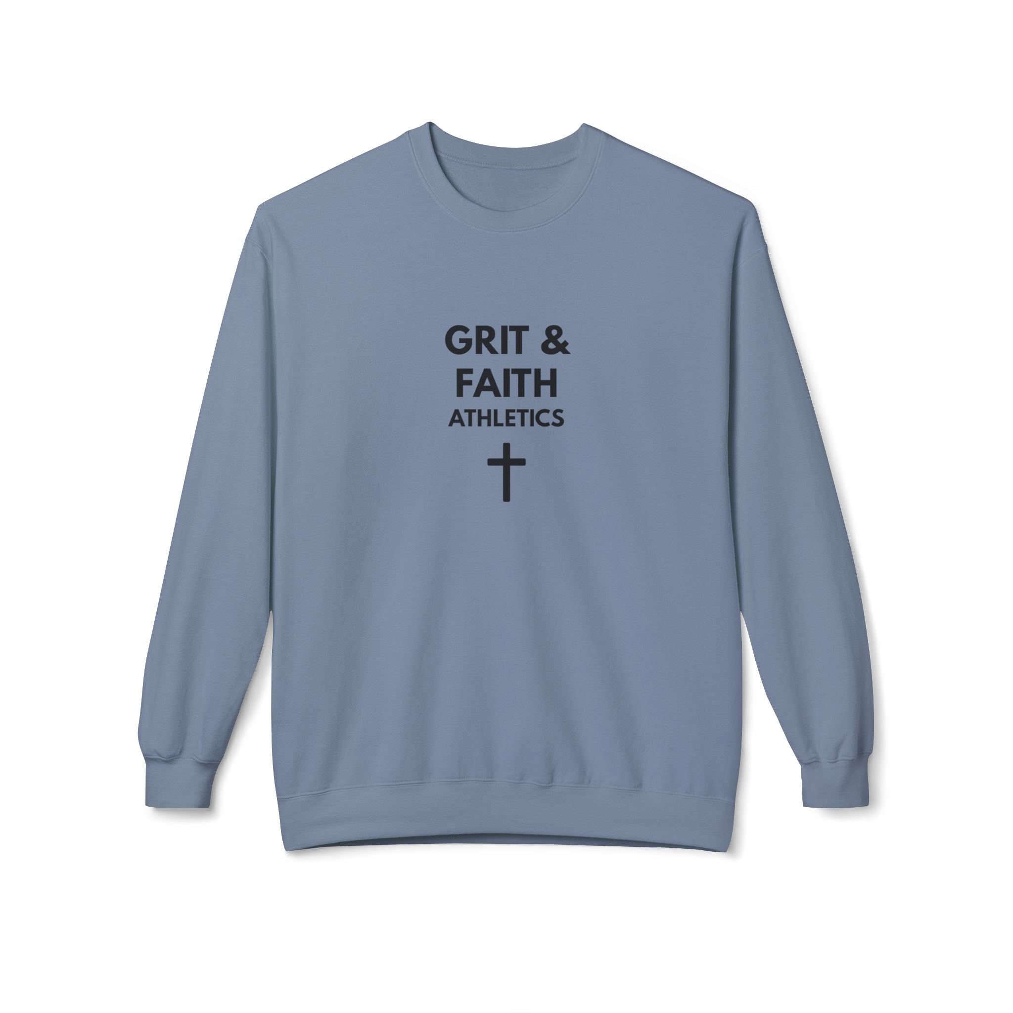 Grit and Faith Athletics Crewneck Sweatshirt — Christian Inspirational Pullover