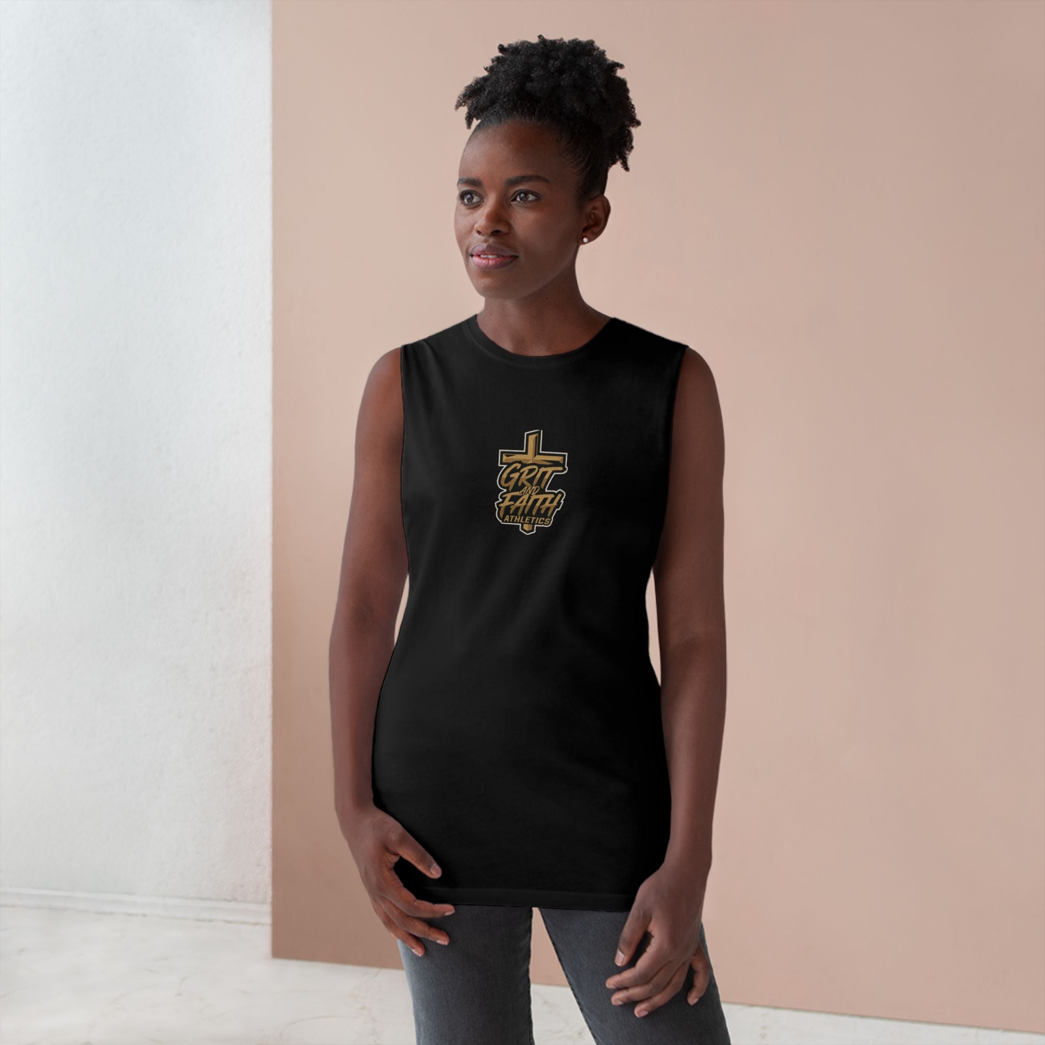 Grit and Faith Tank Top — Chest Graphic Logo