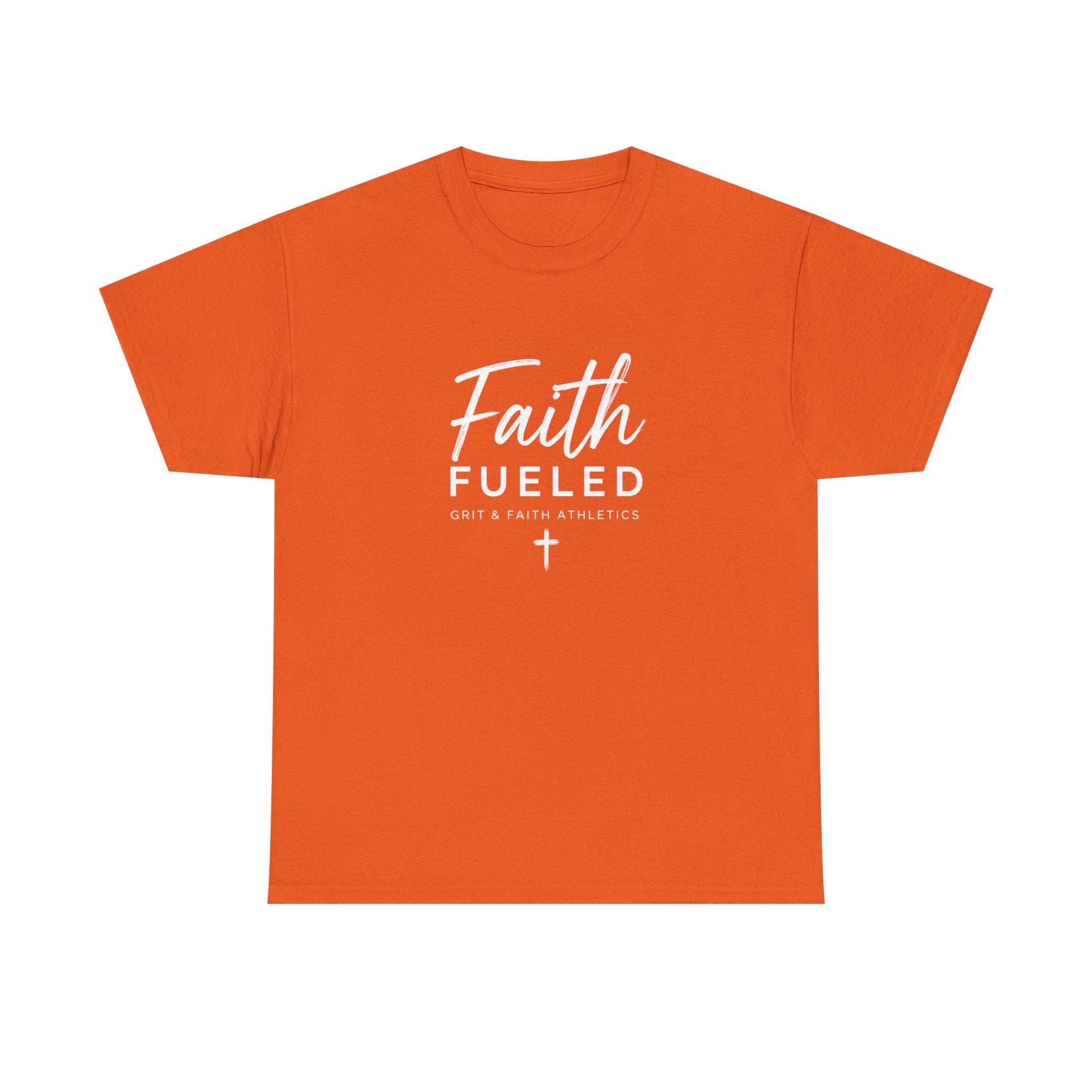Grit and Faith T-Shirt — Faith Fueled Tee with Cross