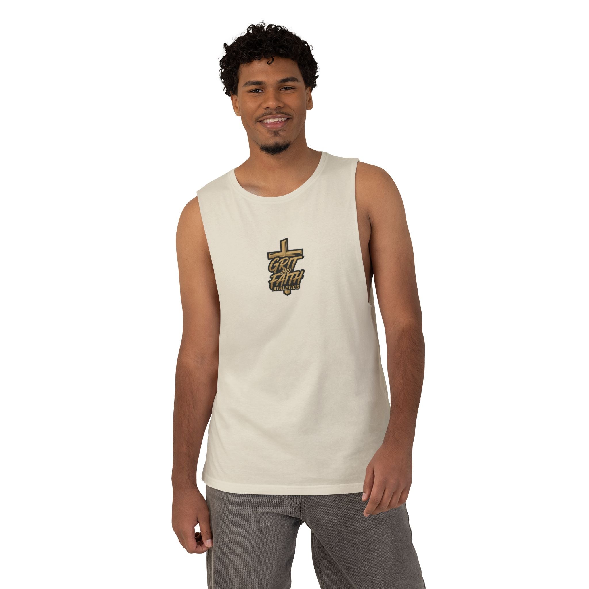Grit and Faith Tank Top — Chest Graphic Logo