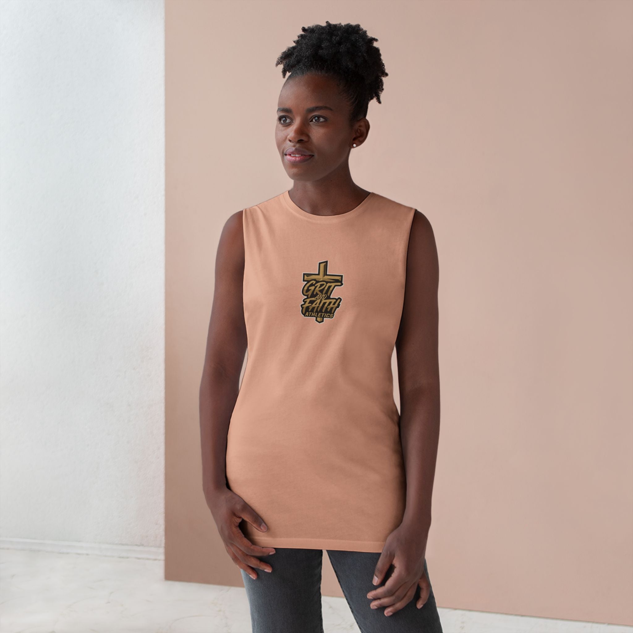 Grit and Faith Tank Top — Chest Graphic Logo
