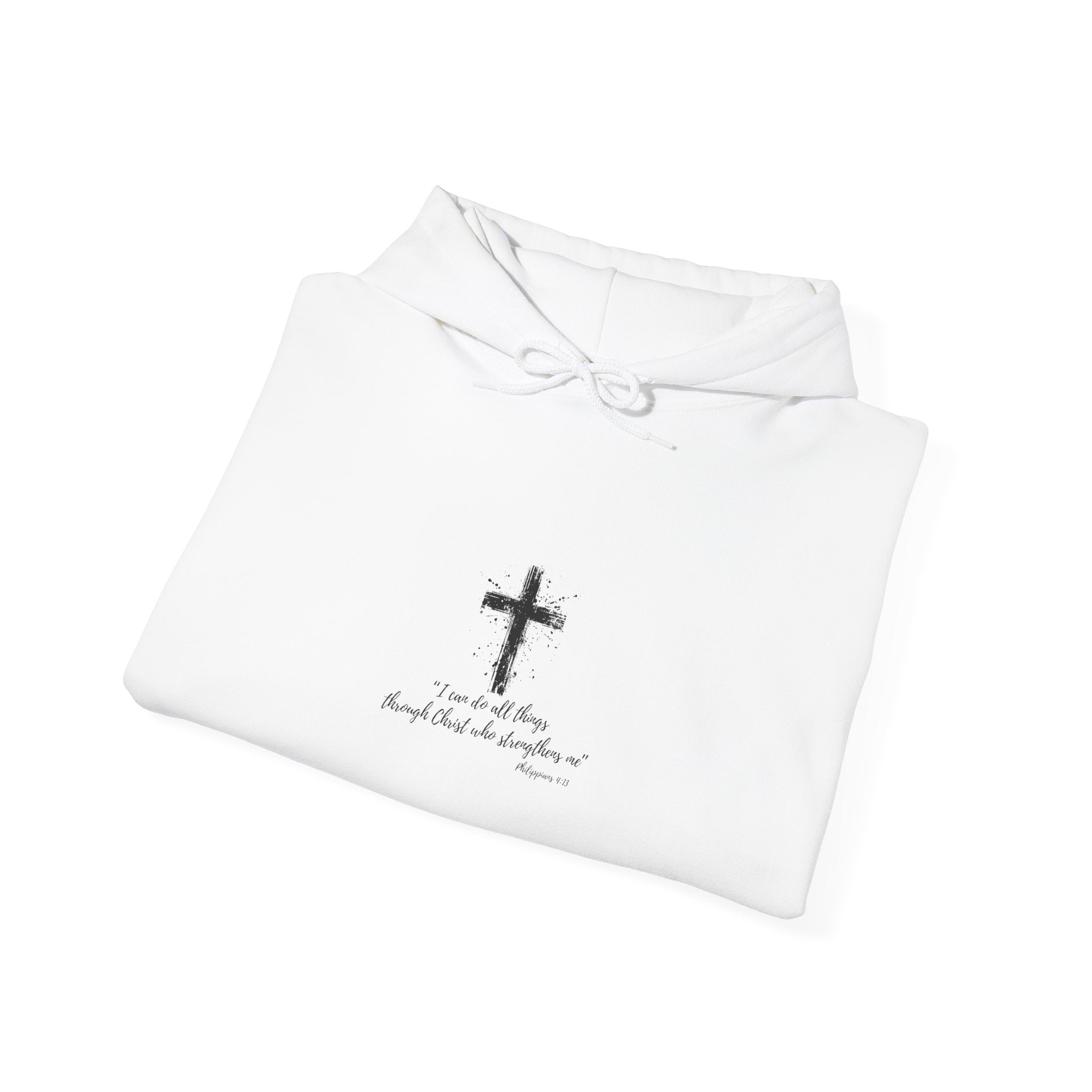 Grit & Faith Cross Hoodie - I Can do All Things Through Christ Comfortable Pullover
