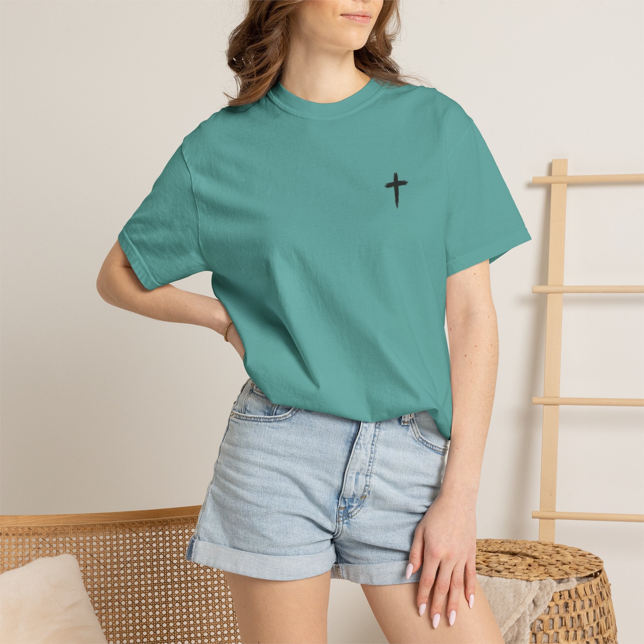 Grit and Faith Athletics T‑Shirt — Cross Chest Logo, Back Script Athletic Tee