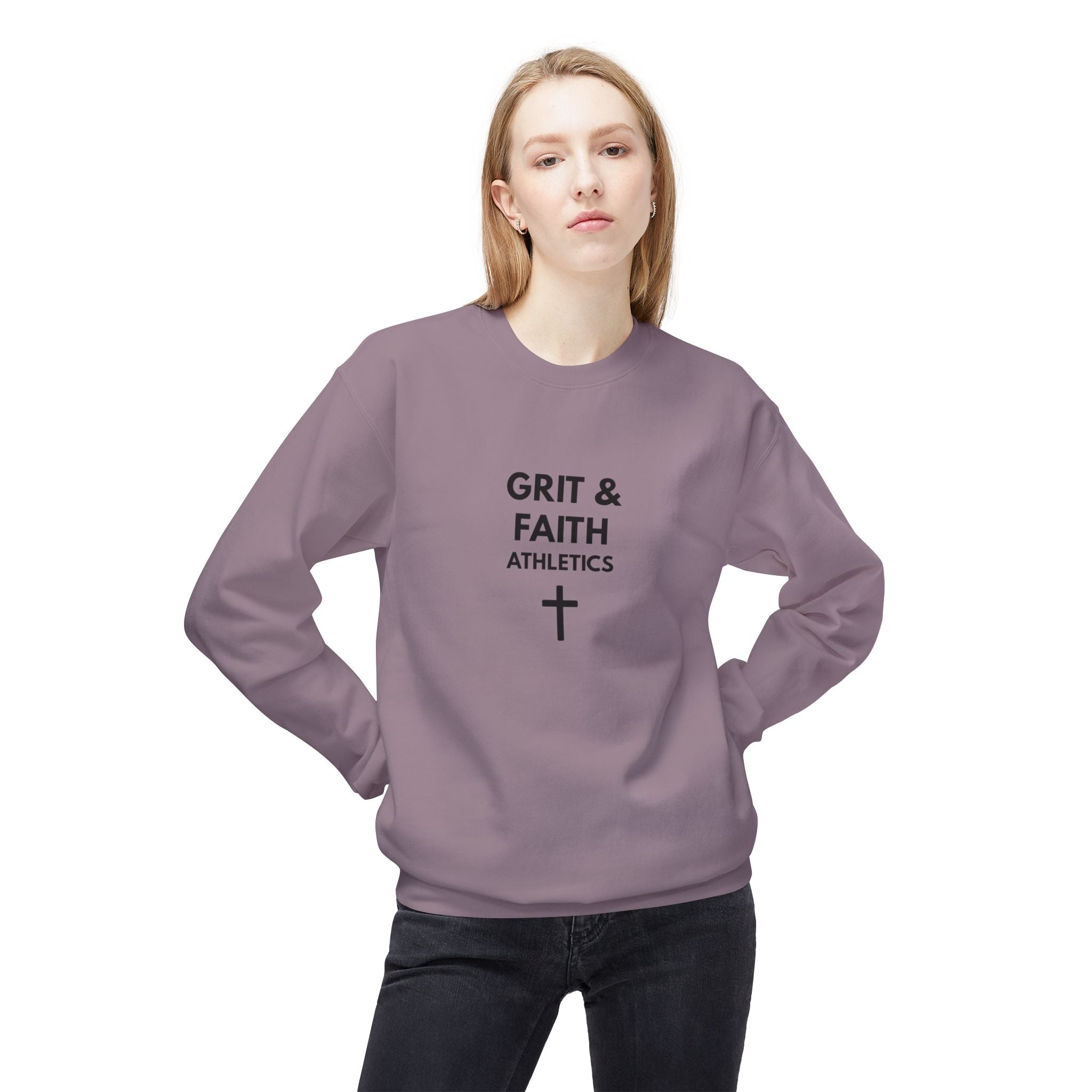 Grit and Faith Athletics Crewneck Sweatshirt — Christian Inspirational Pullover