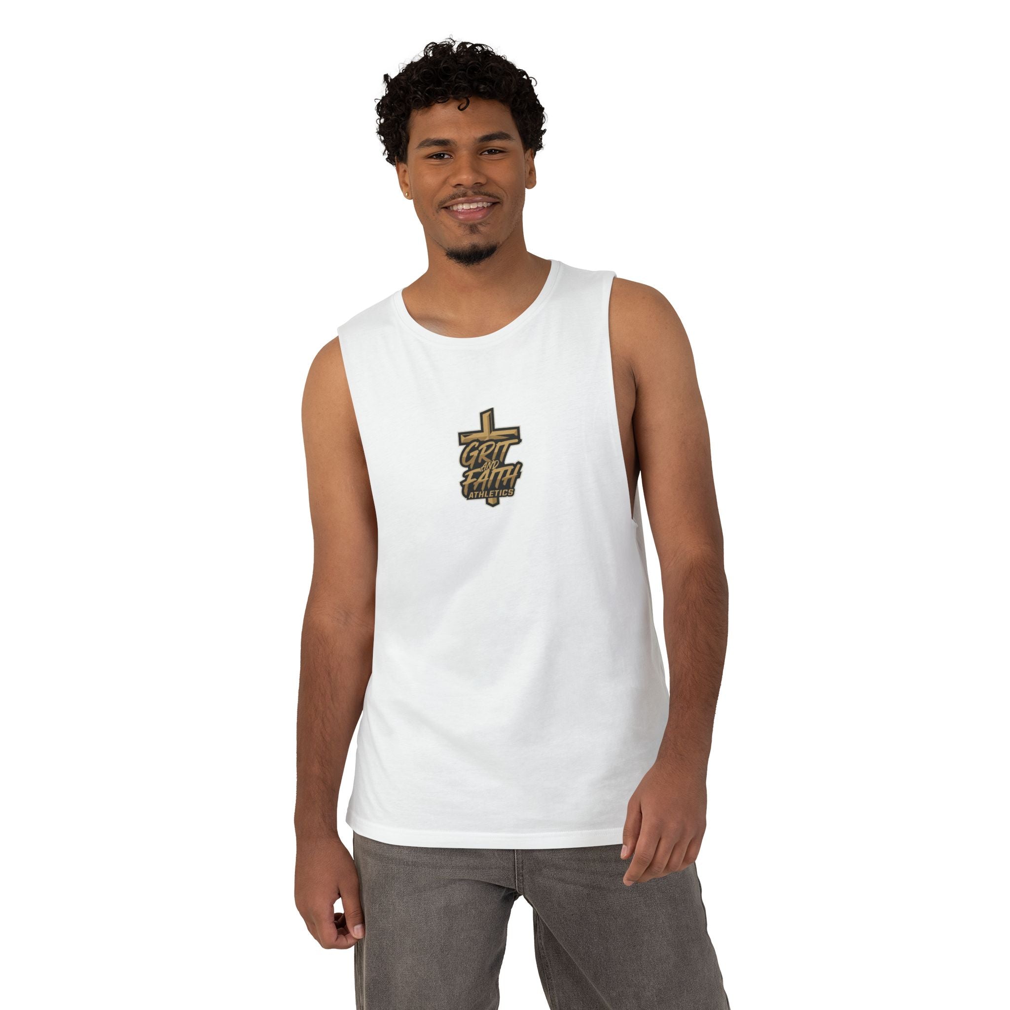 Grit and Faith Tank Top — Chest Graphic Logo