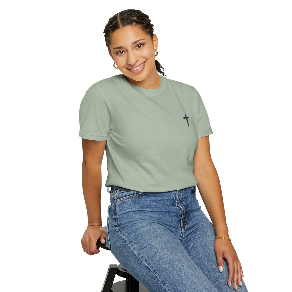Grit and Faith Athletics T‑Shirt — Cross Chest Logo, Back Script Athletic Tee