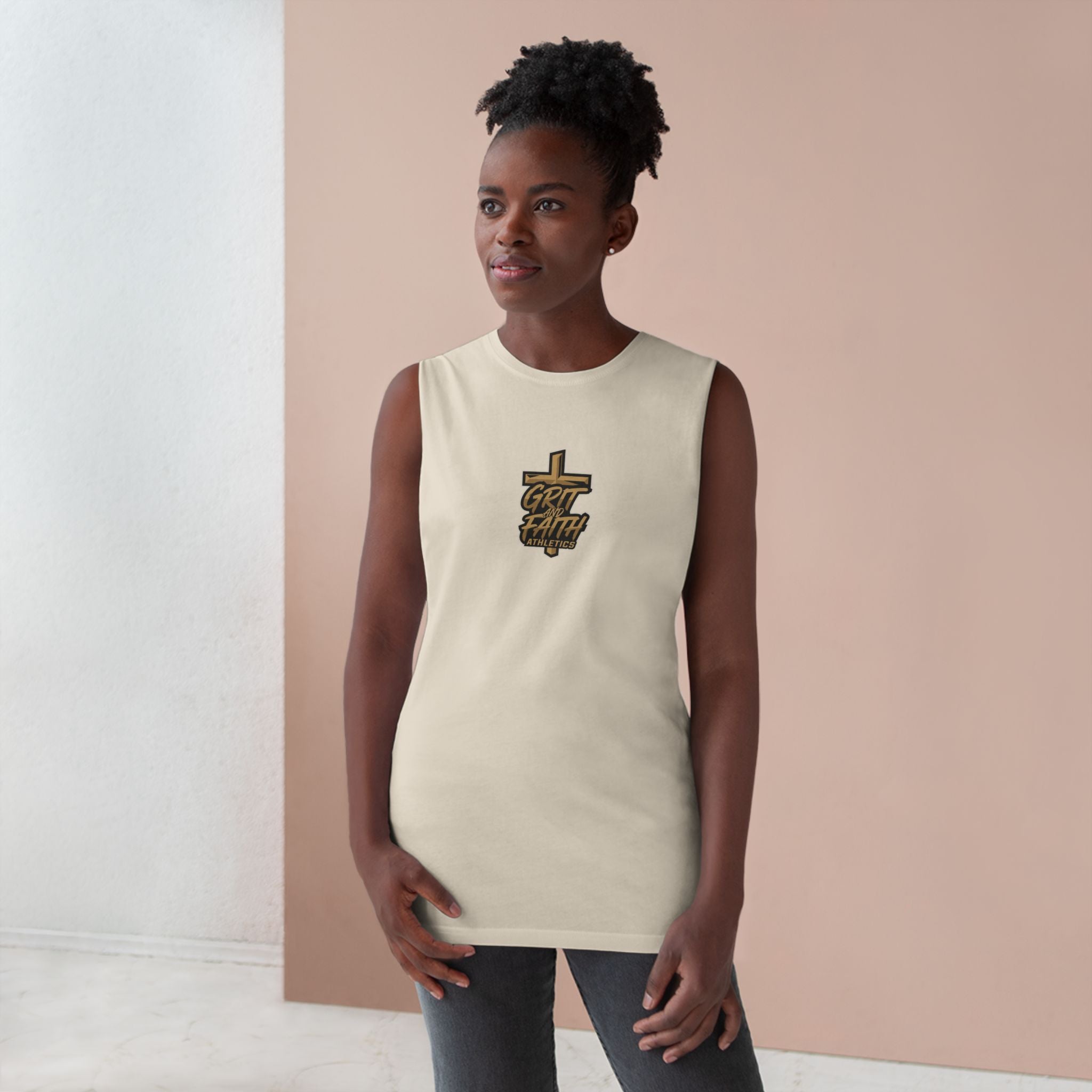 Grit and Faith Tank Top — Chest Graphic Logo