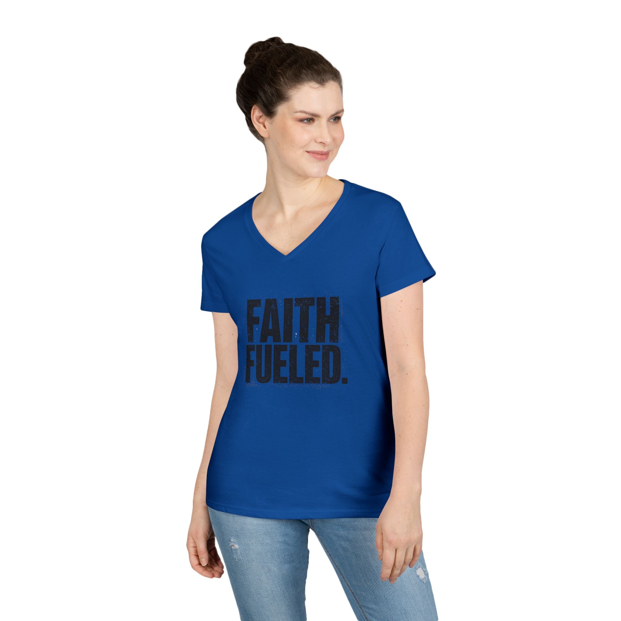 Grit and Faith V-Neck Tee — Faith Fueled Shirt