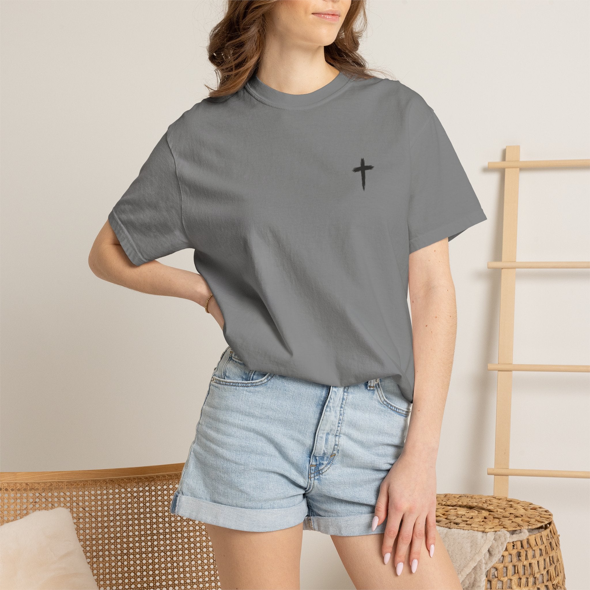 Grit and Faith Athletics T‑Shirt — Cross Chest Logo, Back Script Athletic Tee