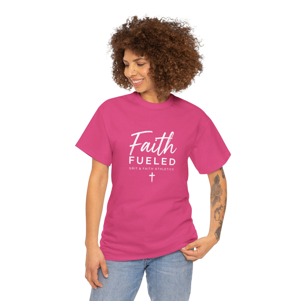 Grit and Faith T-Shirt — Faith Fueled Tee with Cross