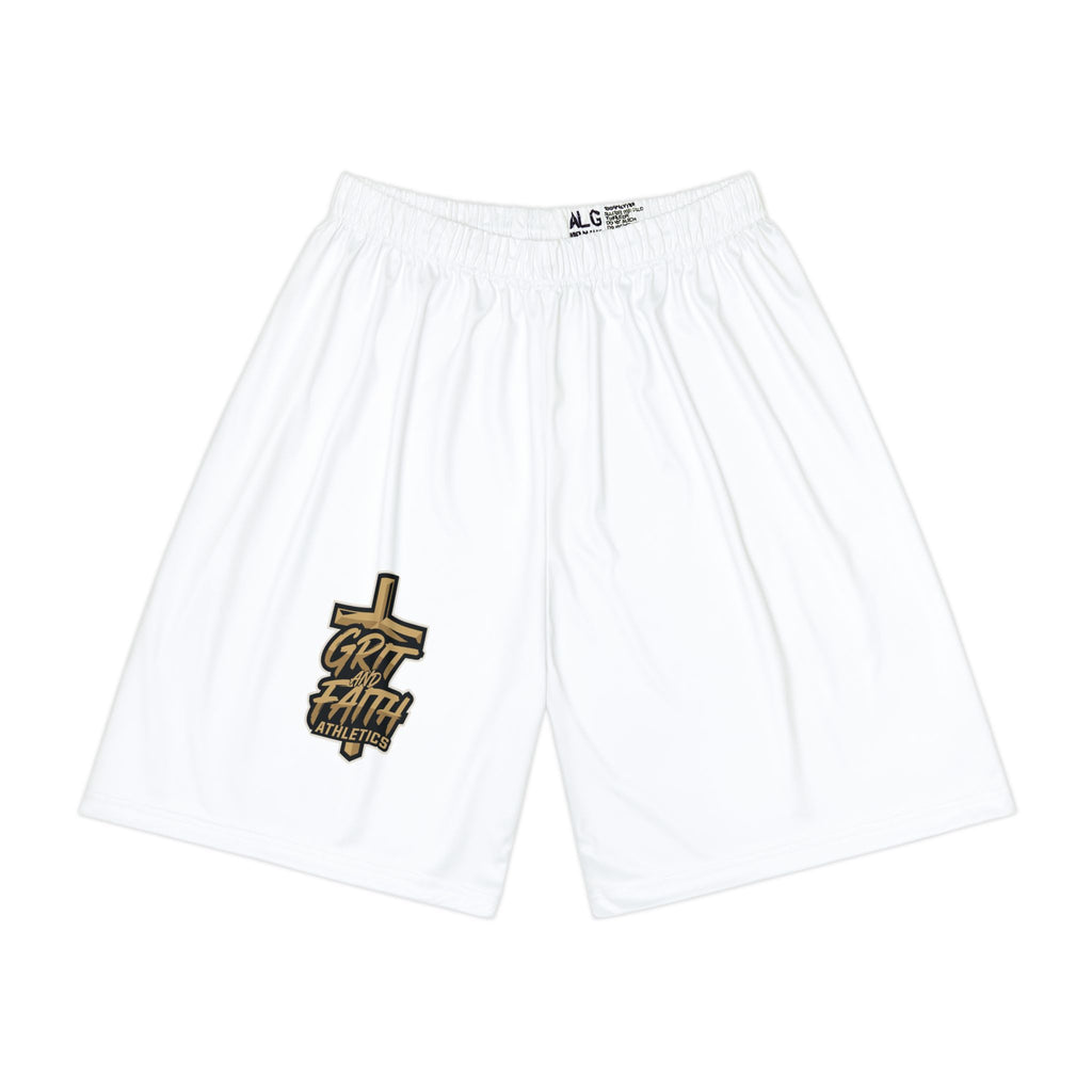 Grit and Faith - Men's Athletic Shorts with Cross Graphic