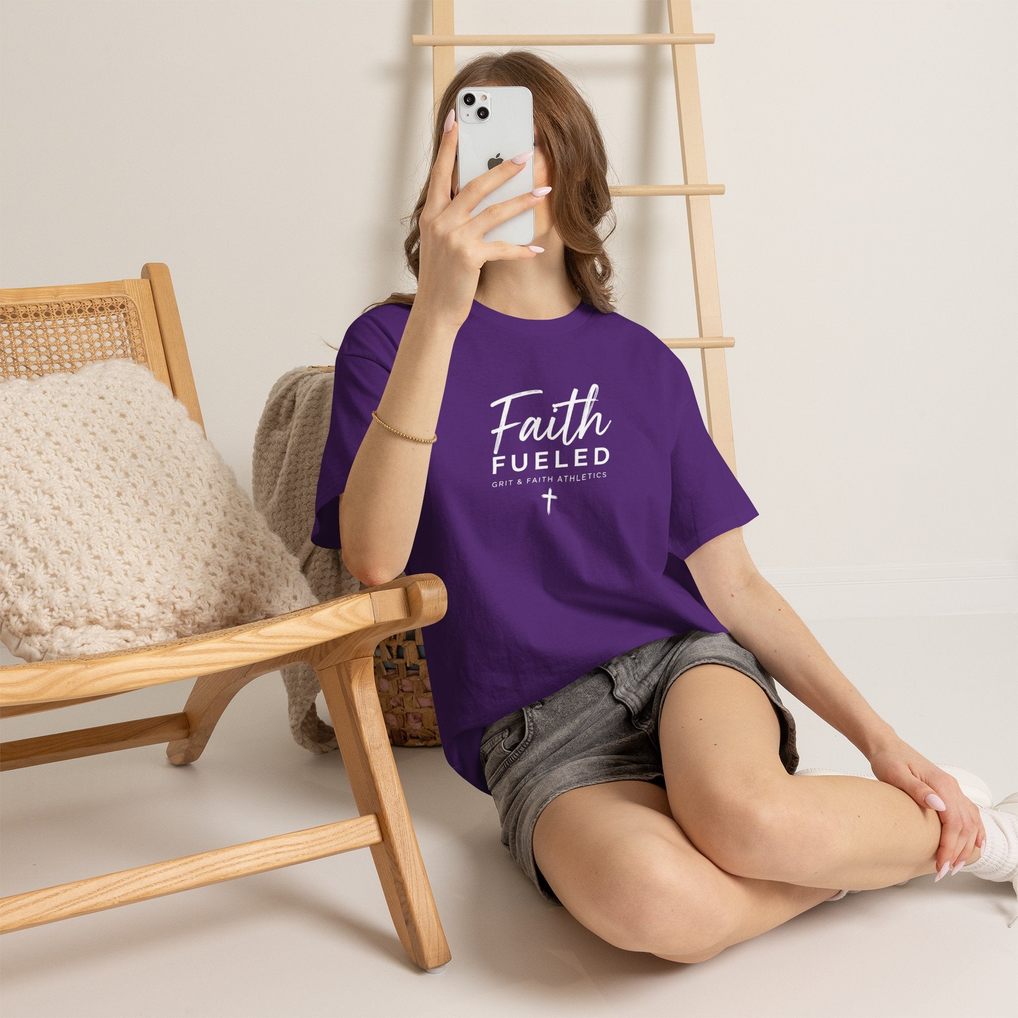 Grit and Faith T-Shirt — Faith Fueled Tee with Cross