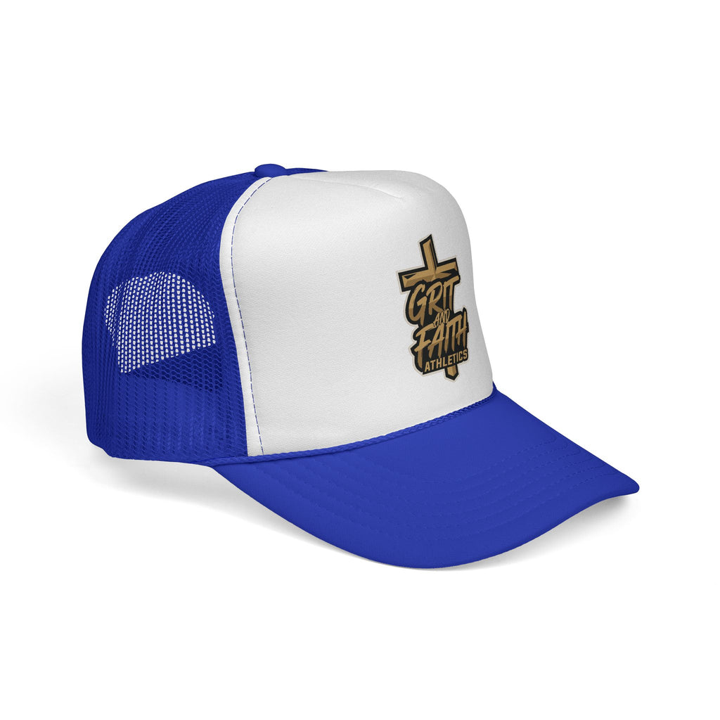 Grit & Faith Trucker Cap – Cross Logo Mesh Hat