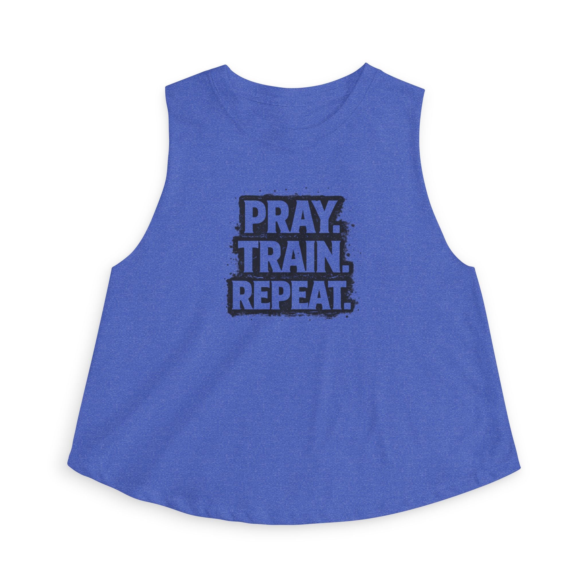 Grit and Grace Crop Top — "Pray. Train. Repeat." Fitness Tank