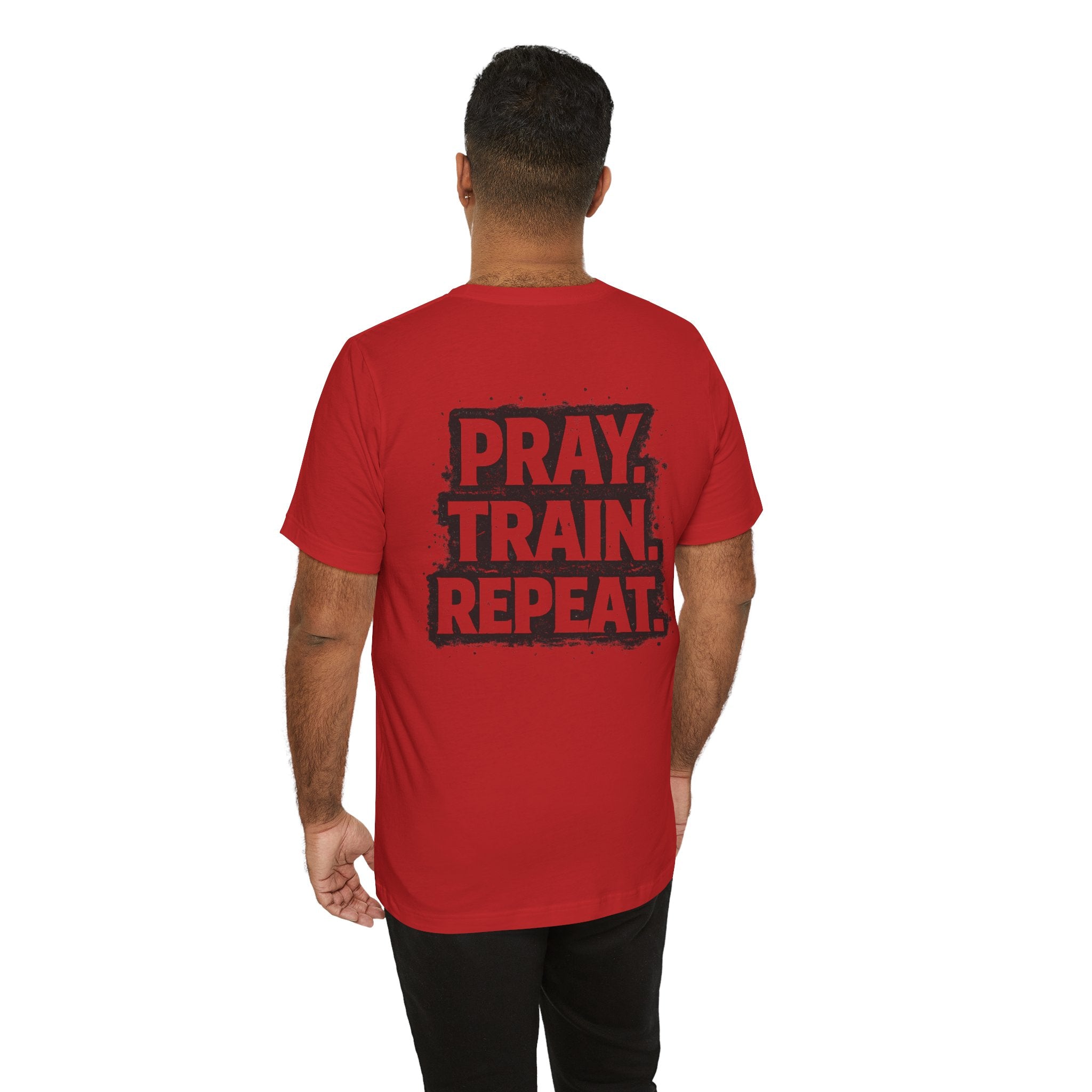 Grit and Faith T-Shirt — Pray. Train. Repeat. Faith & Fitness Tee