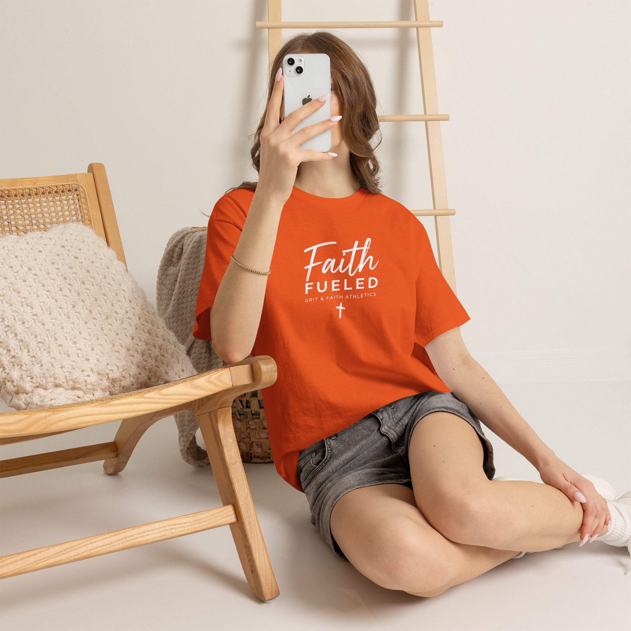 Grit and Faith T-Shirt — Faith Fueled Tee with Cross