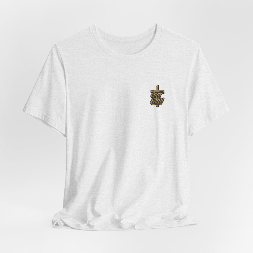 Grit and Faith T-Shirt — Pray. Train. Repeat. Faith & Fitness Tee