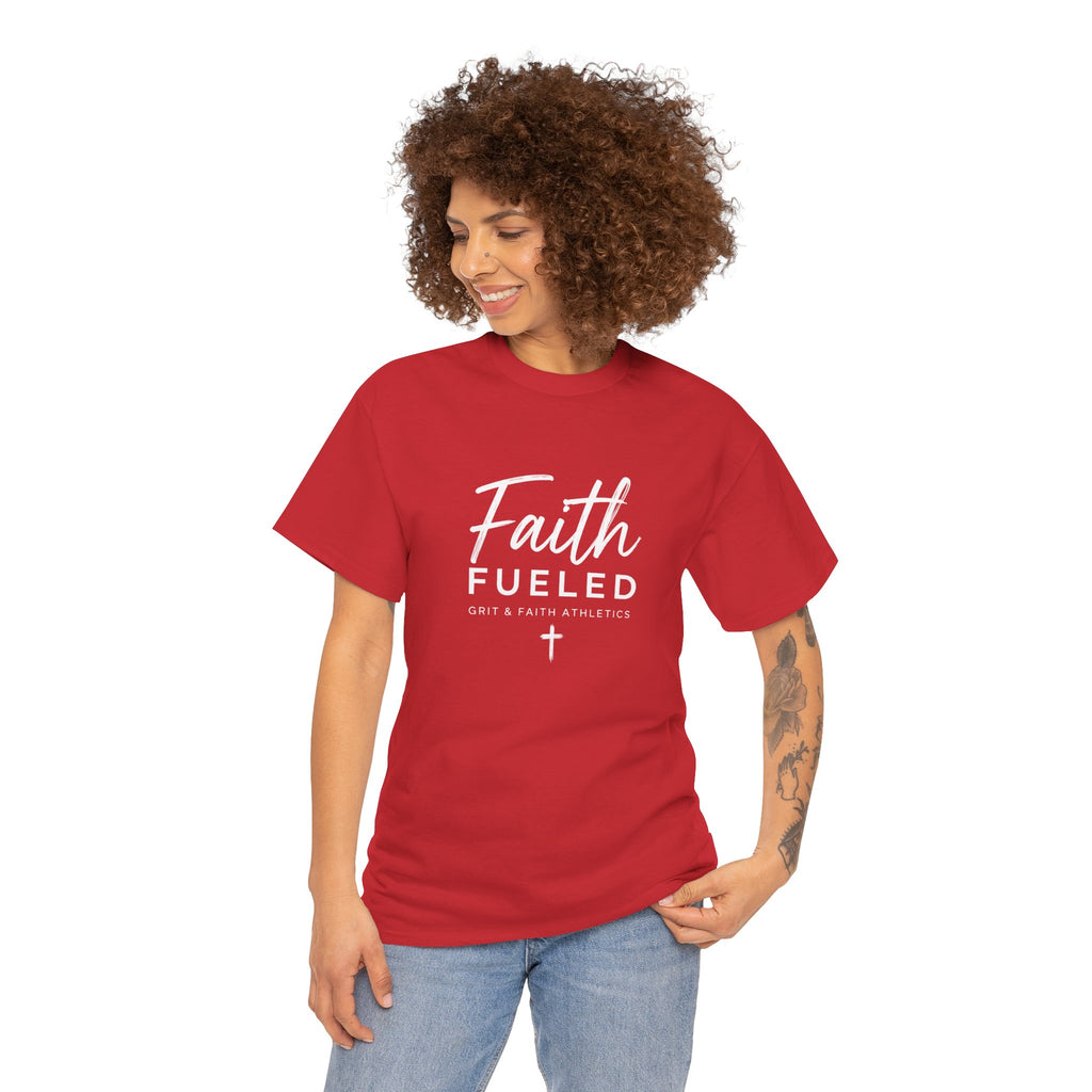 Grit and Faith T-Shirt — Faith Fueled Tee with Cross