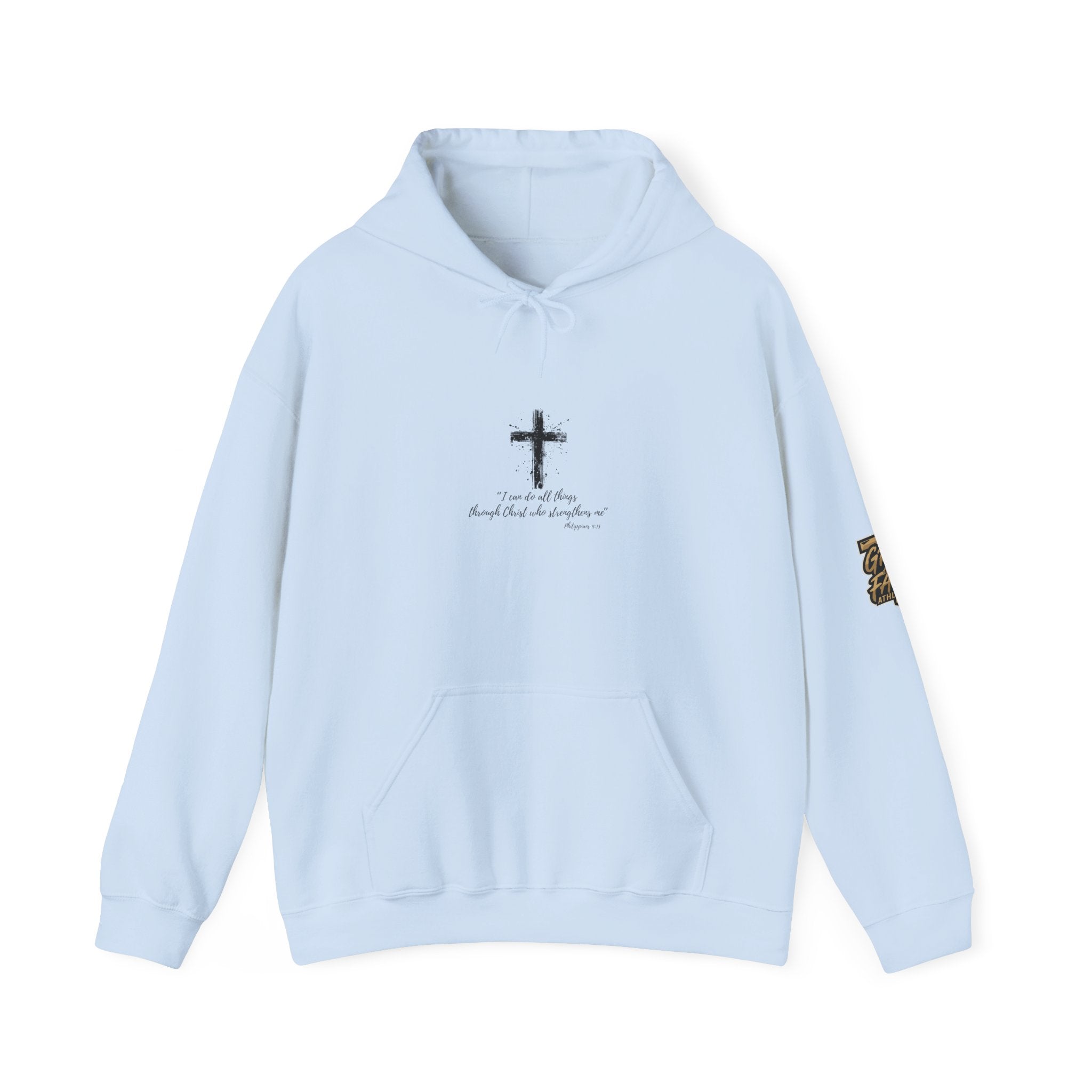 Grit & Faith Cross Hoodie - I Can do All Things Through Christ Comfortable Pullover