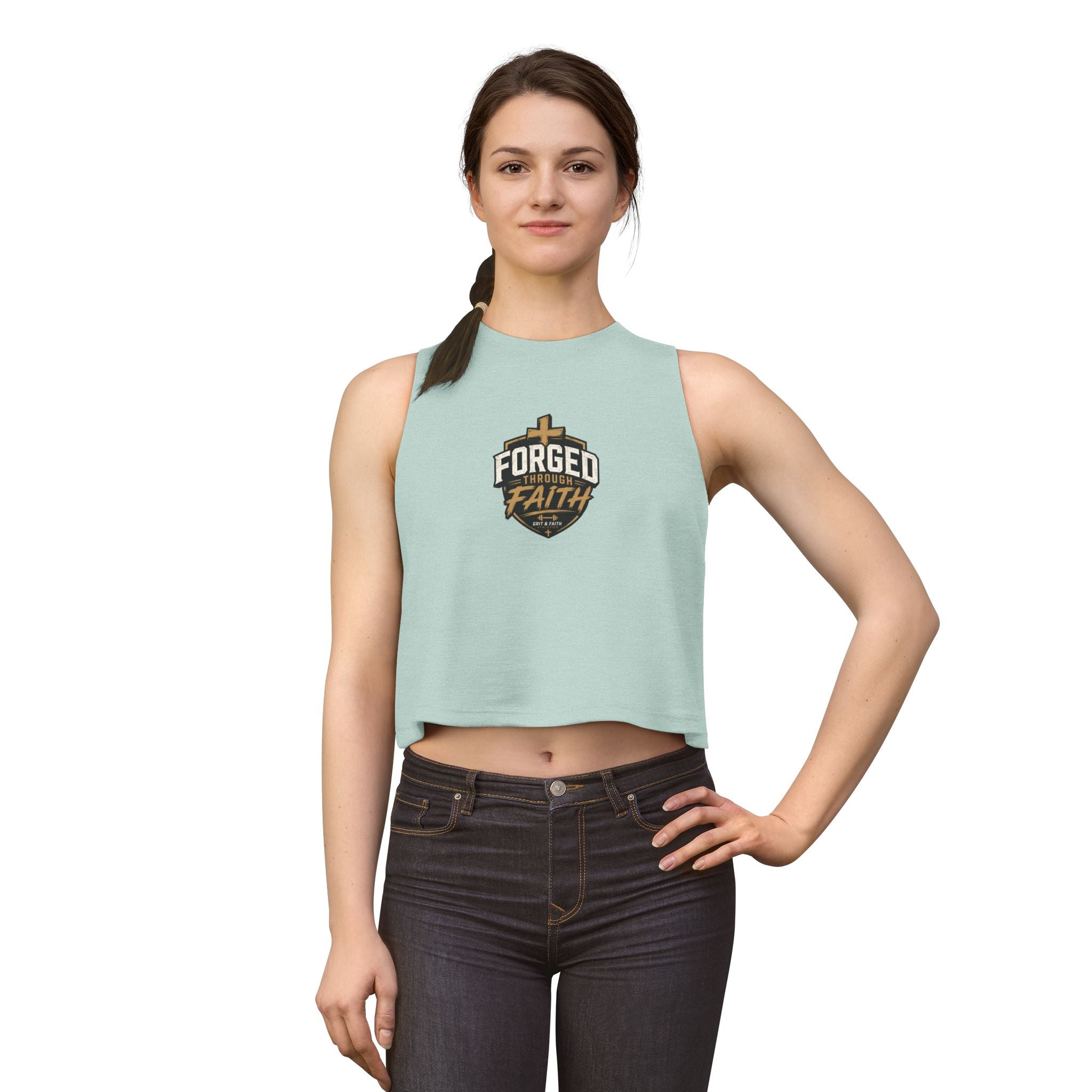 Grit and Faith Crop Top – Forged Through Faith Graphic Tank