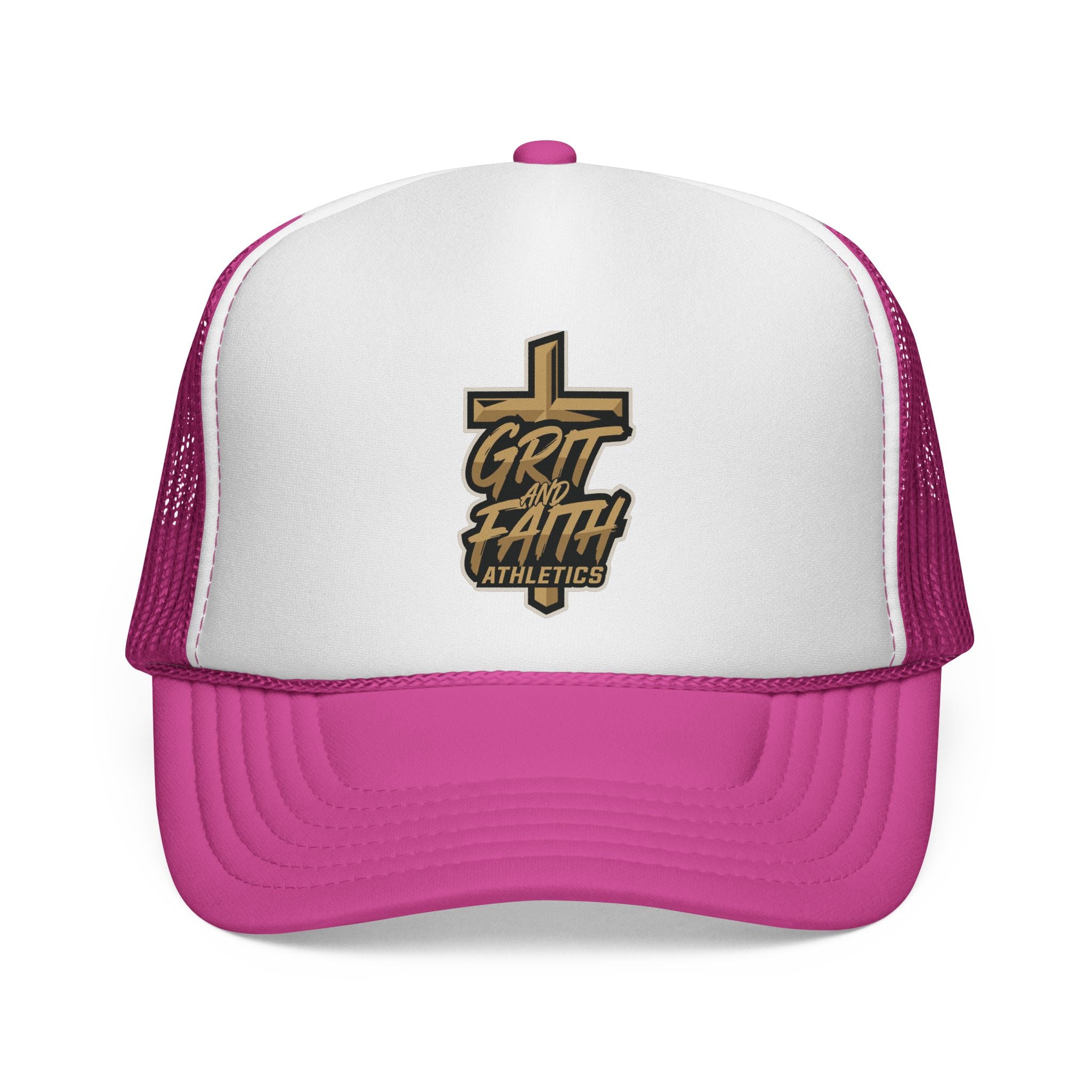 Grit & Faith Trucker Cap – Cross Logo Mesh Hat
