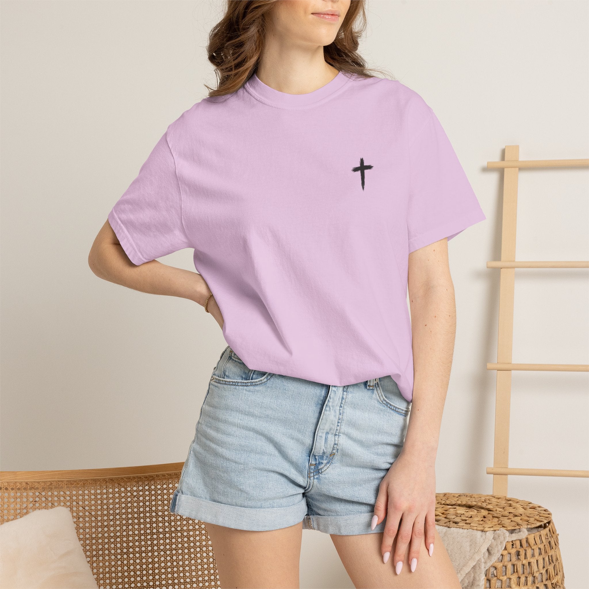 Grit and Faith Athletics T‑Shirt — Cross Chest Logo, Back Script Athletic Tee