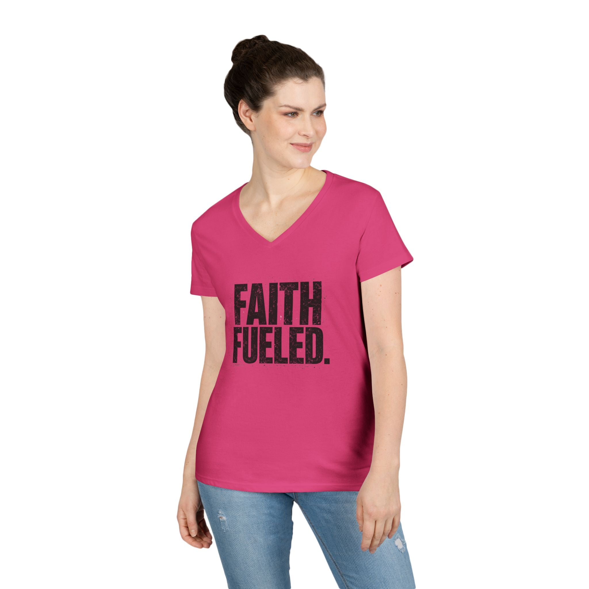 Grit and Faith V-Neck Tee — Faith Fueled Shirt