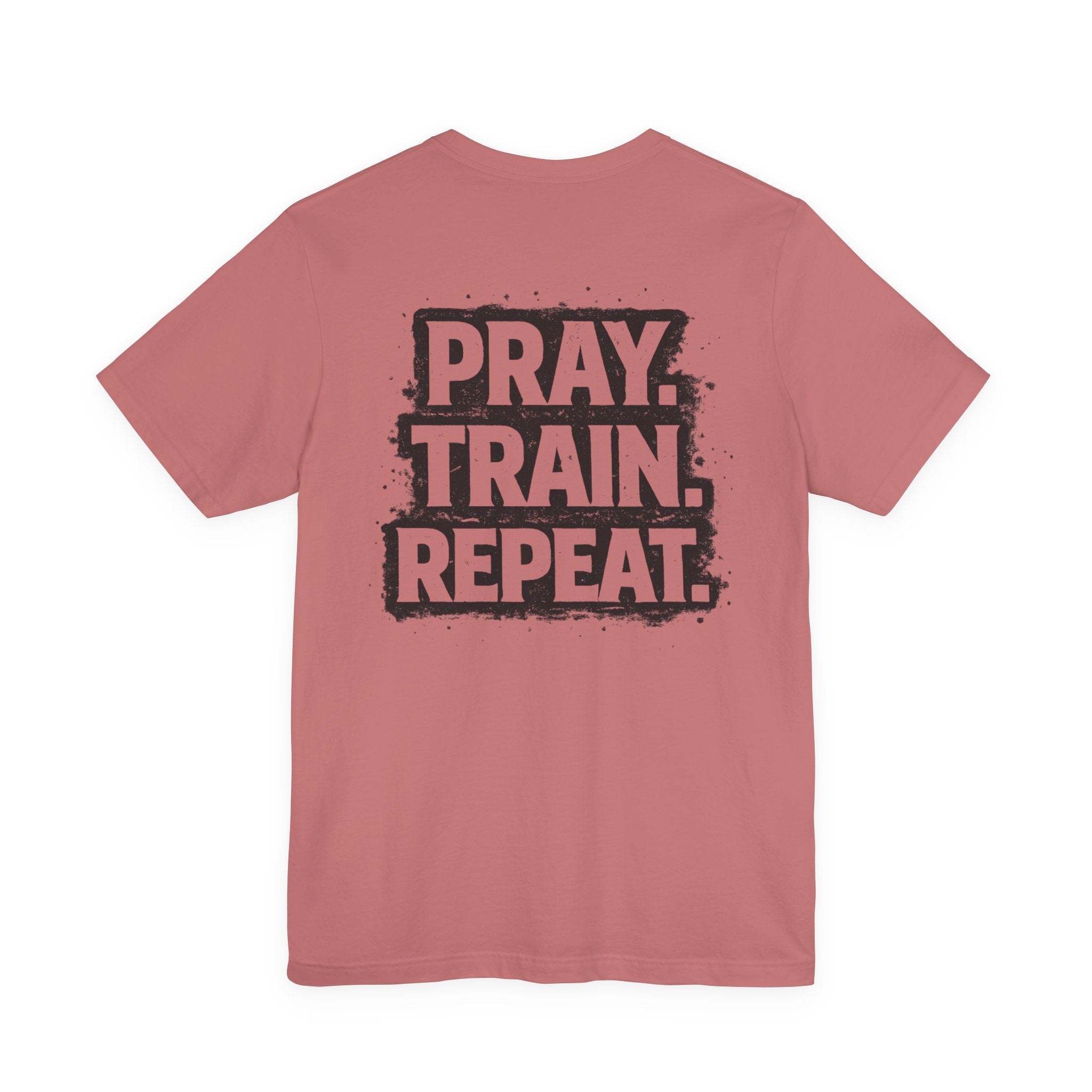 Grit and Faith T-Shirt — Pray. Train. Repeat. Faith & Fitness Tee