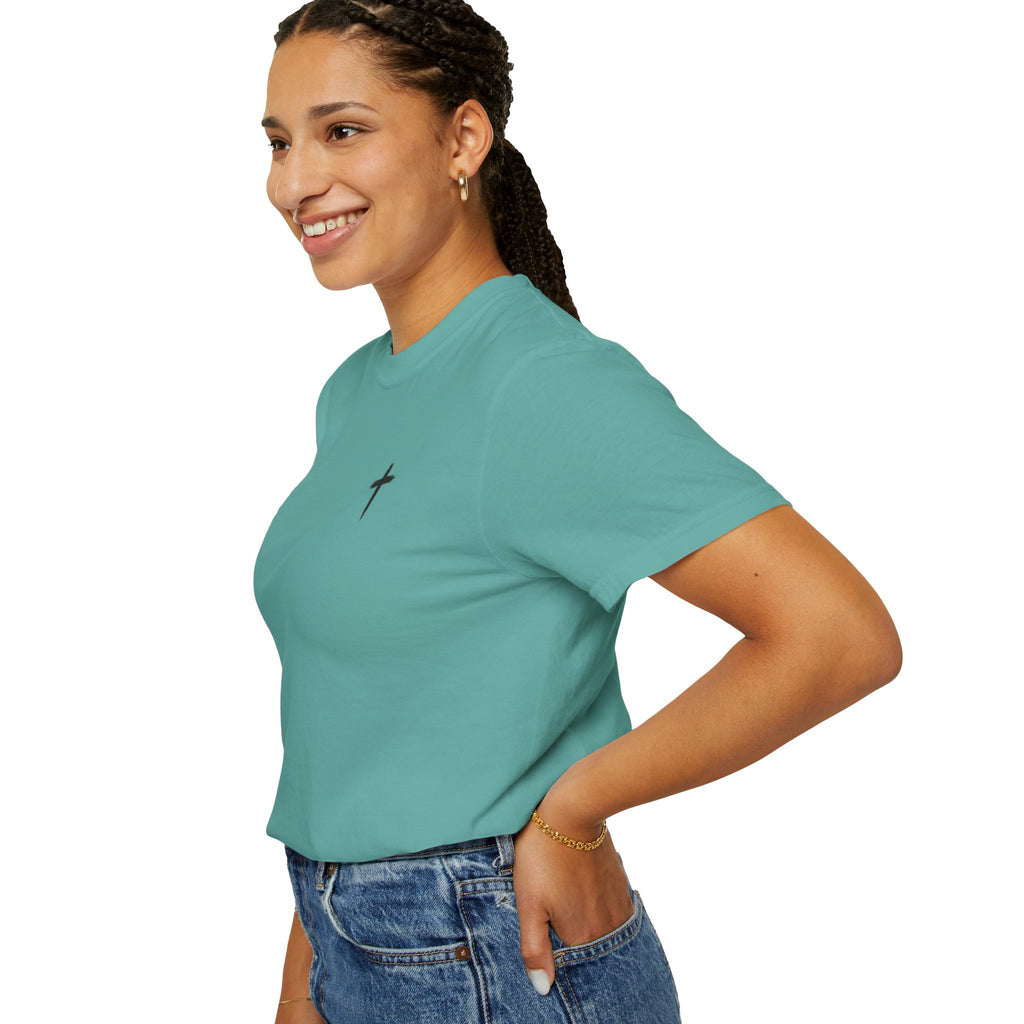 Grit and Faith Athletics T‑Shirt — Cross Chest Logo, Back Script Athletic Tee