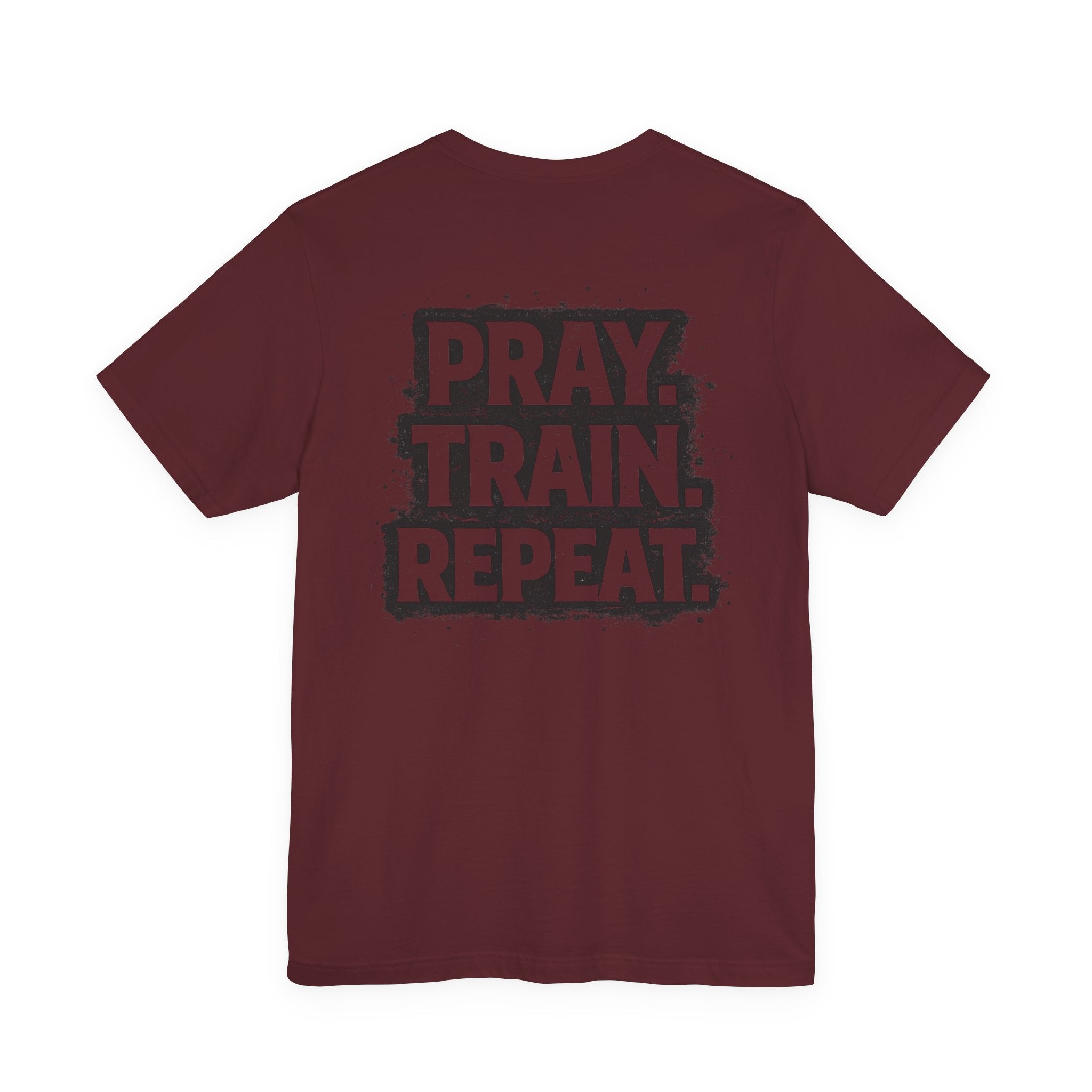 Grit and Faith T-Shirt — Pray. Train. Repeat. Faith & Fitness Tee