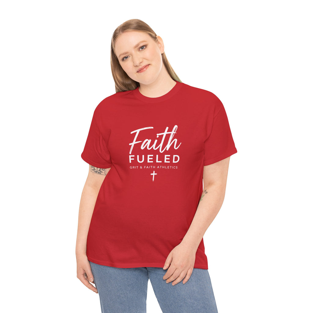 Grit and Faith T-Shirt — Faith Fueled Tee with Cross