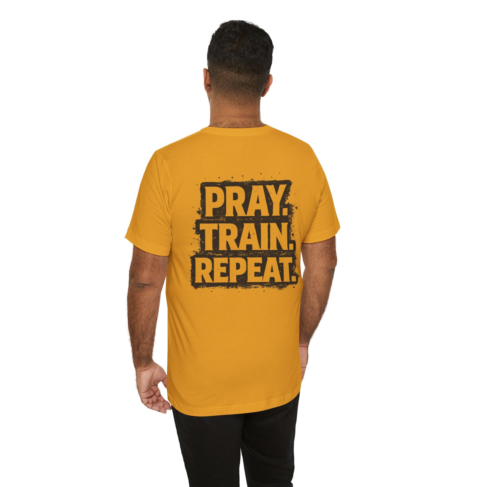 Grit and Faith T-Shirt — Pray. Train. Repeat. Faith & Fitness Tee