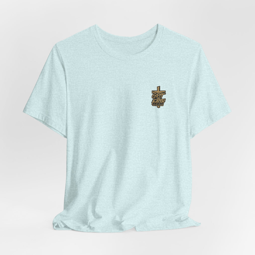Grit and Faith T-Shirt — Pray. Train. Repeat. Faith & Fitness Tee