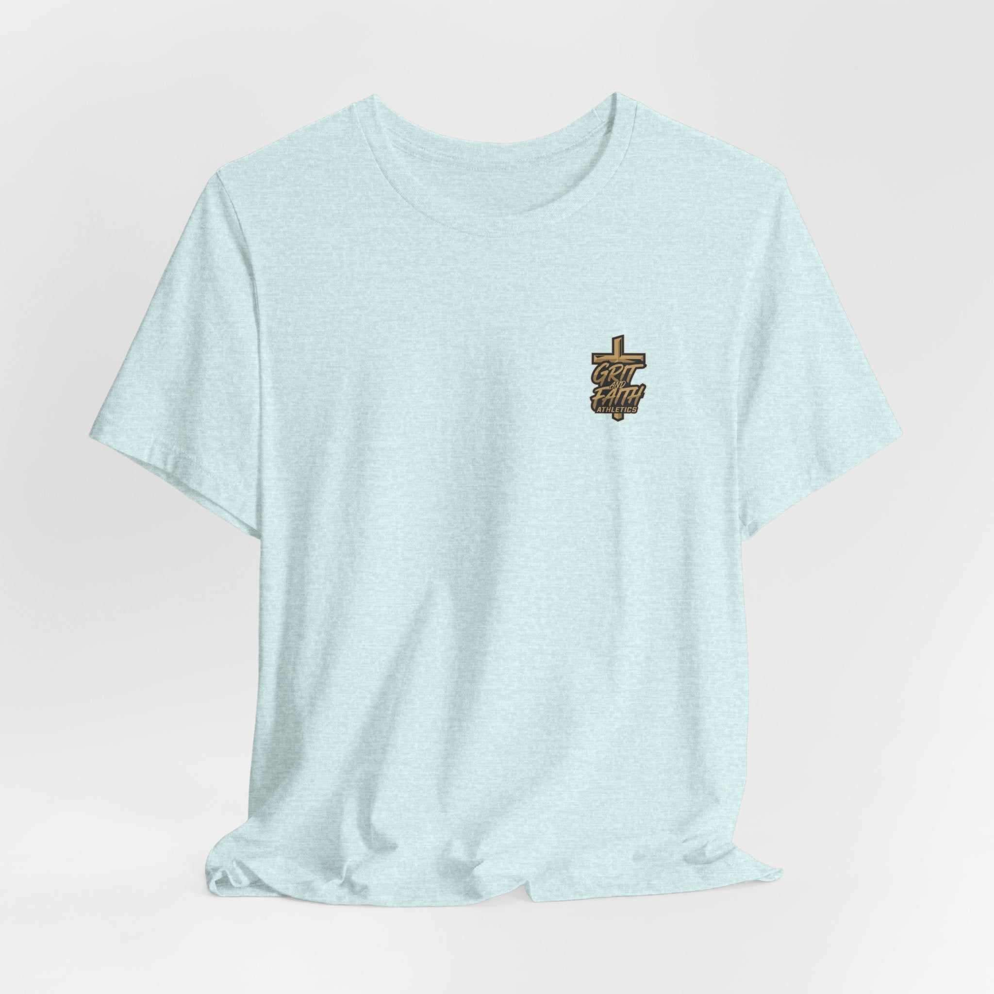 Grit and Faith T-Shirt — Pray. Train. Repeat. Faith & Fitness Tee