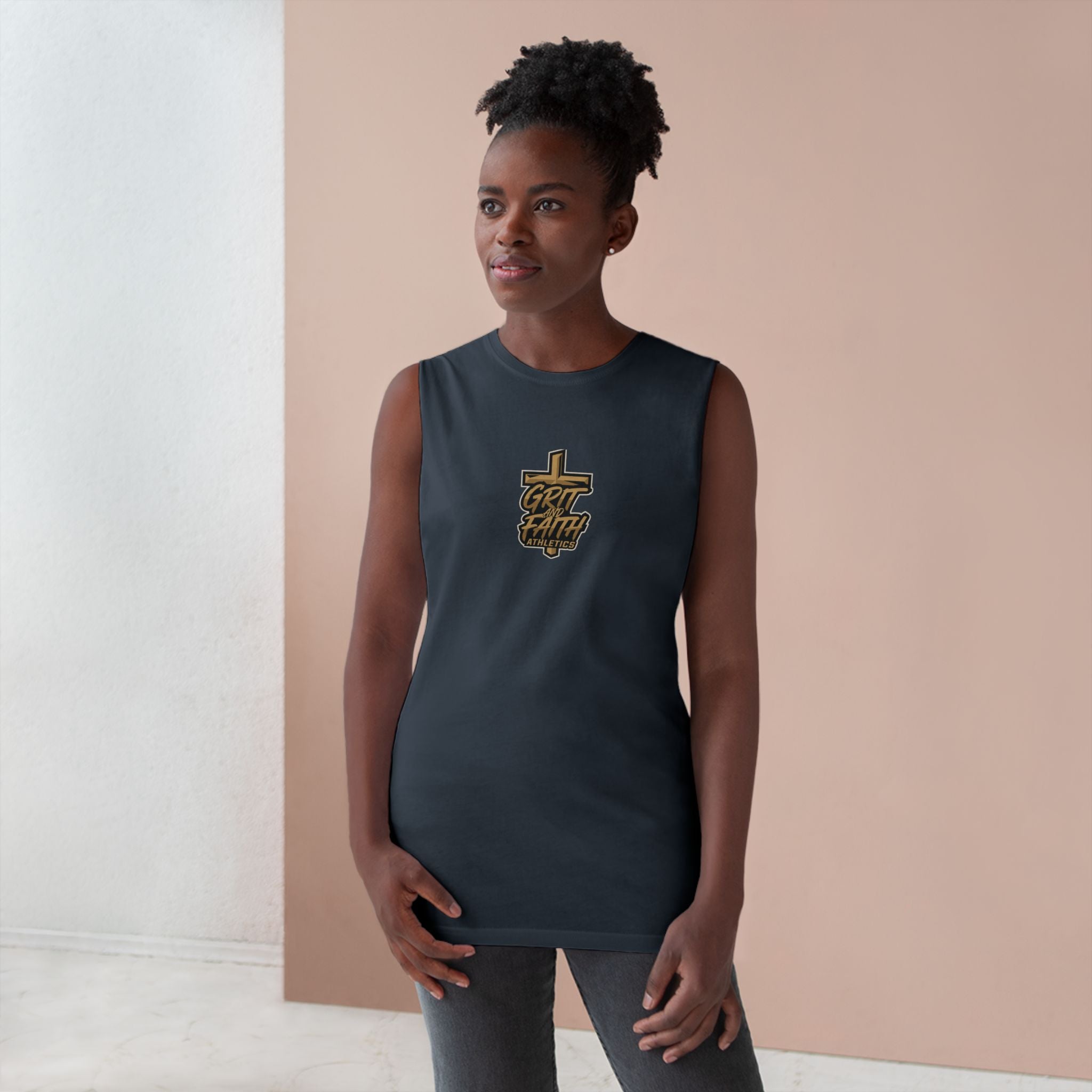 Grit and Faith Tank Top — Chest Graphic Logo