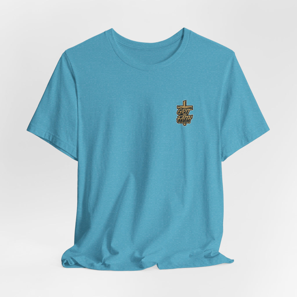 Grit and Faith T-Shirt — Pray. Train. Repeat. Faith & Fitness Tee
