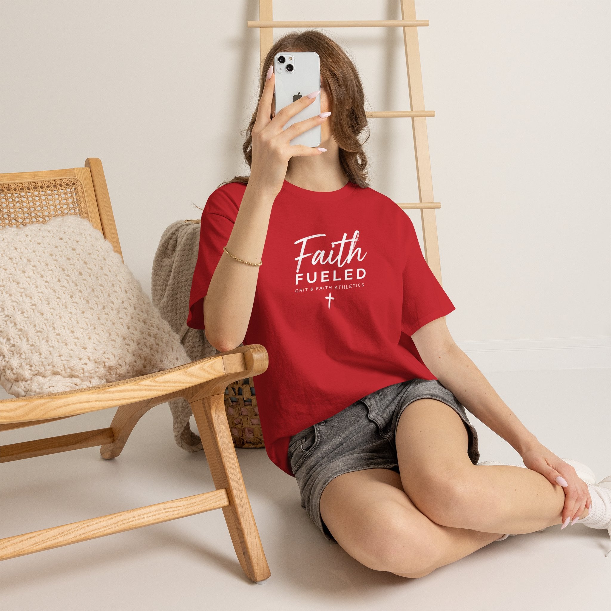 Grit and Faith T-Shirt — Faith Fueled Tee with Cross